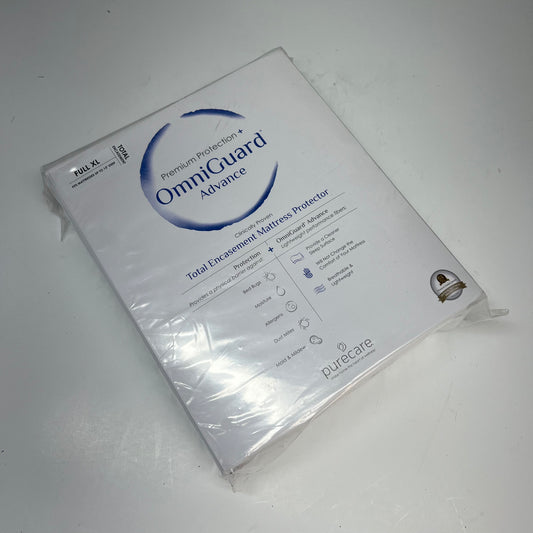 PURE CARE Omni Guard Total Encasement Mattress Protector Full XL White FTATE80