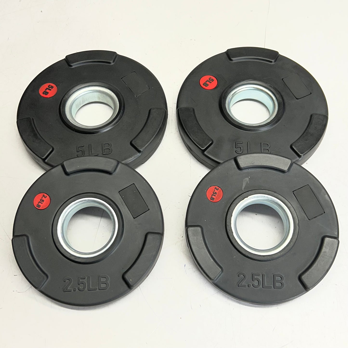 TRI-GRIP (4 PACK) Rubber Plate 2 of 5lb & 2 of 2.5lb, Black