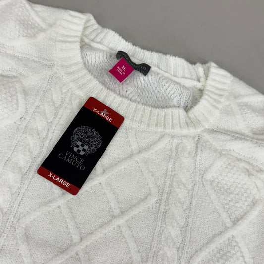 VINCE CAMUTO Cable Knit Sweater Women's Sz-XL Antique White SC2895