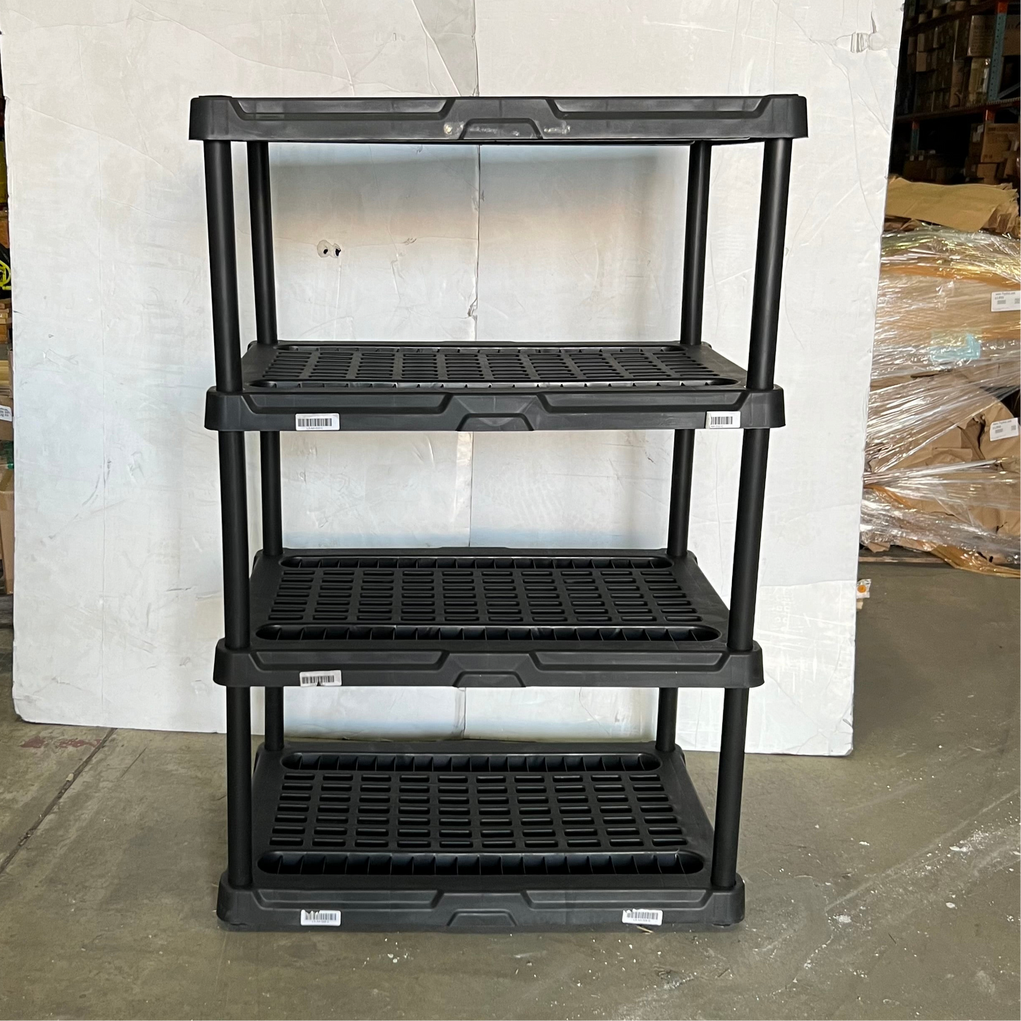 ZA@ BLACK+DECKER 4-Tier Heavy Duty Ventilated Plastic Storage Shelving Unit Sz 36"L x 23.25"W X 54"H Black
(AS-IS, Slight Damage)