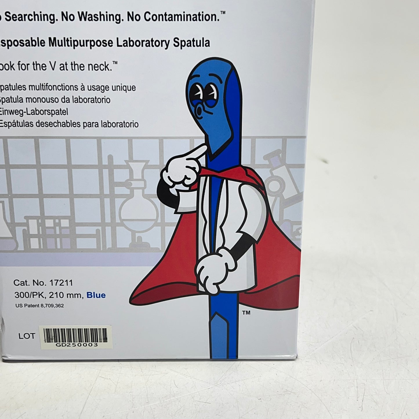 LEV GO (300 PACK) Smart Spatula Disposable Polypropylene Lab Spatula Blue 17211