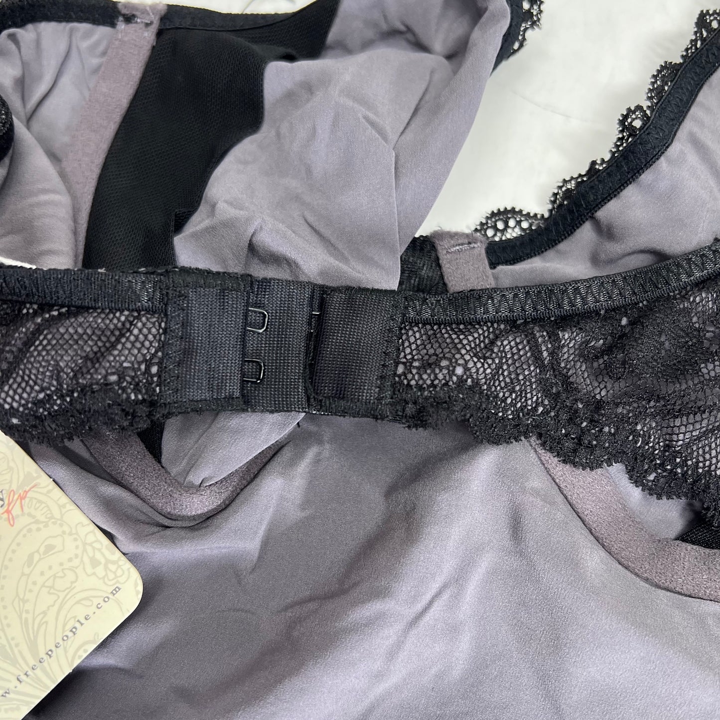 FREE PEOPLE Say You Love Me Bodysuit Lined Lace Women's Sz S Black 103499950