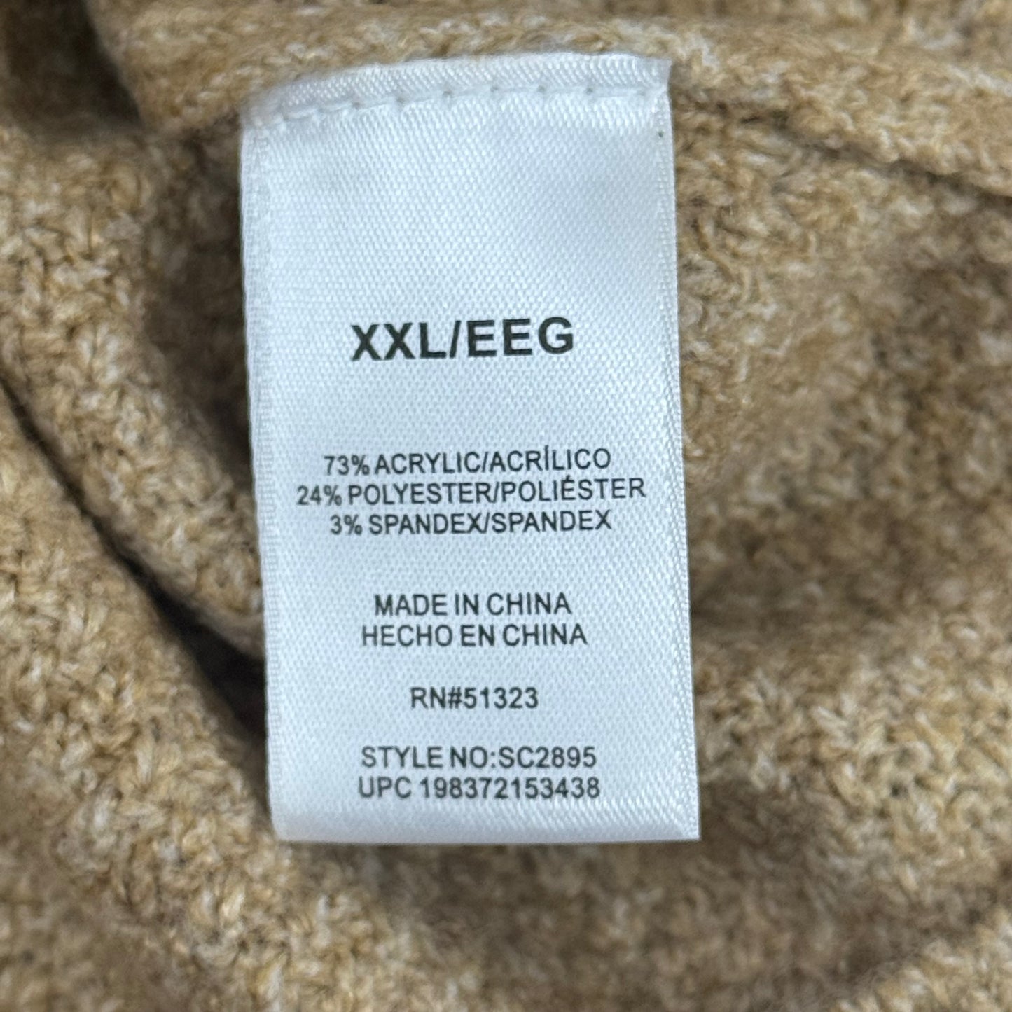 VINCE CAMUTO Cable Knit Sweater Women's Sz-XXL Latte Heather SC2895