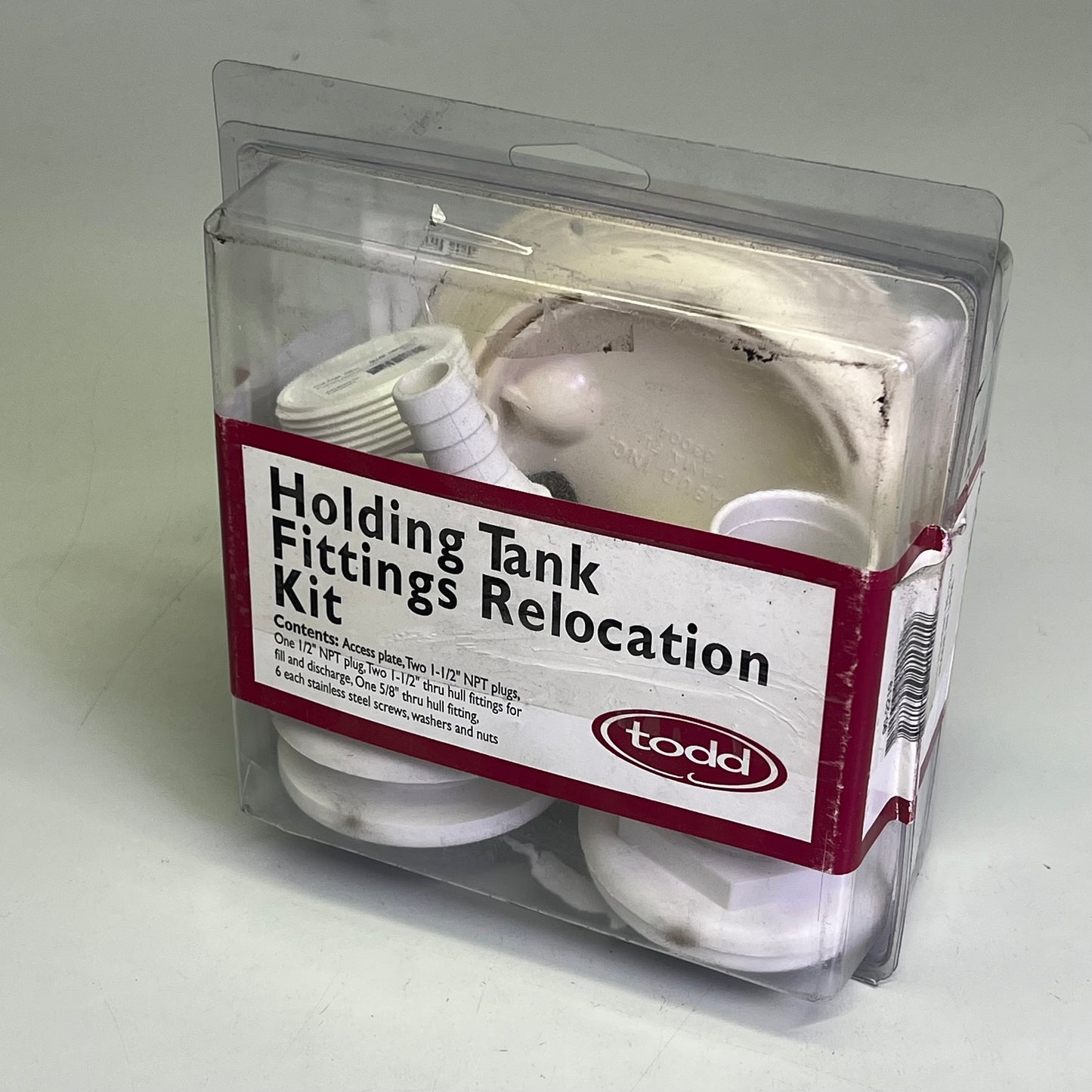 TODD Holdings Tank Fitting Relocation Kit Stainless Steel Hardware White 90-2219