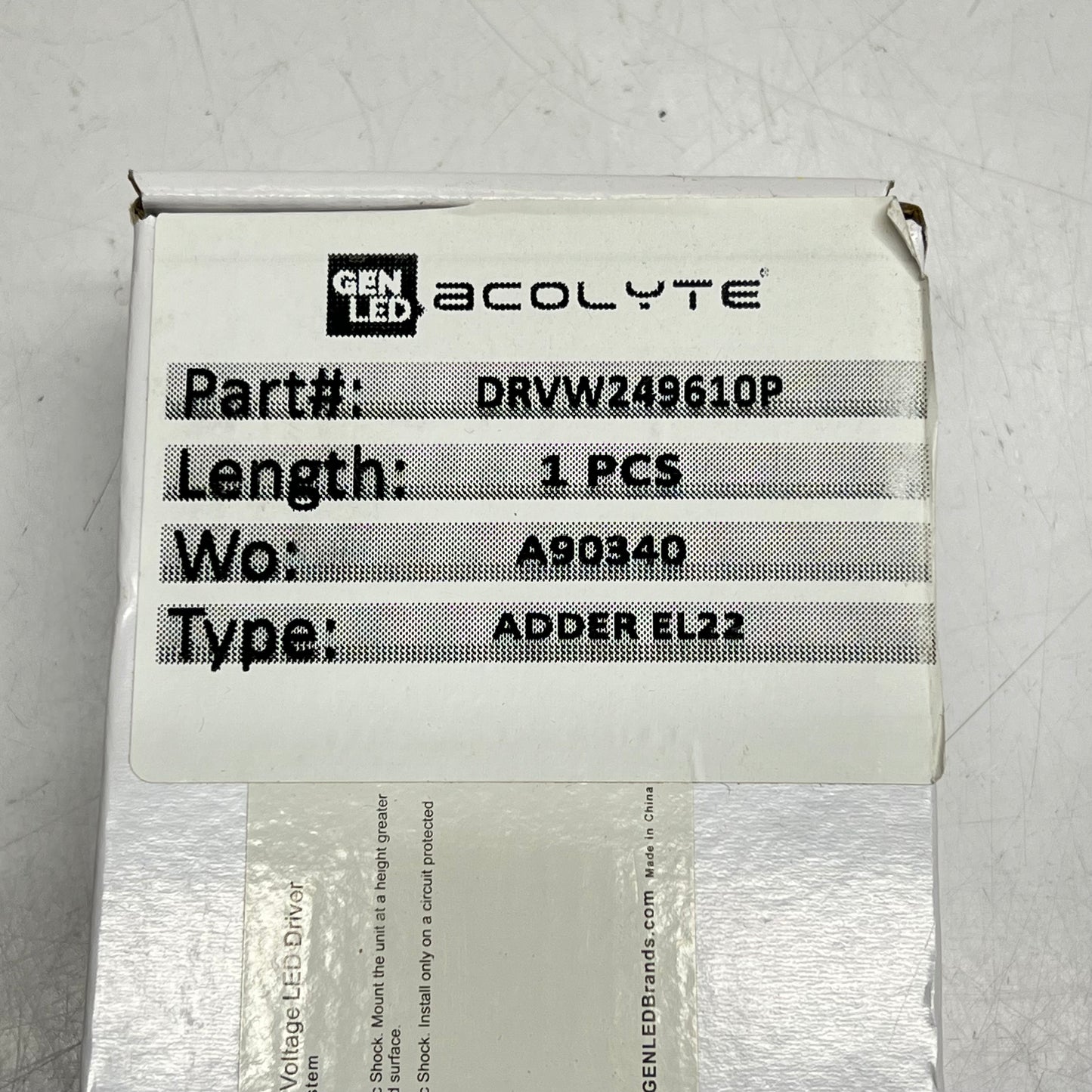 GEN LED ACOLYTE  Dimmable Waterproof Led Driver  96W 100V Black DRVW249610P