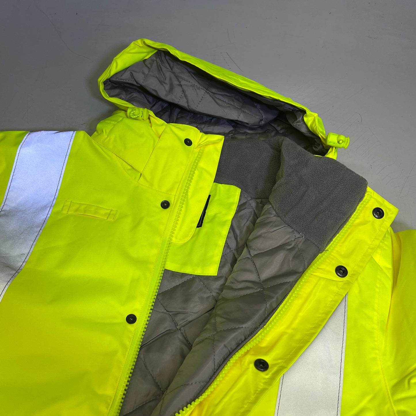 PORTWEST Eco Hi-Viz Winter Jacket/Coat Unisex Sz L Yellow/Reflective EC60