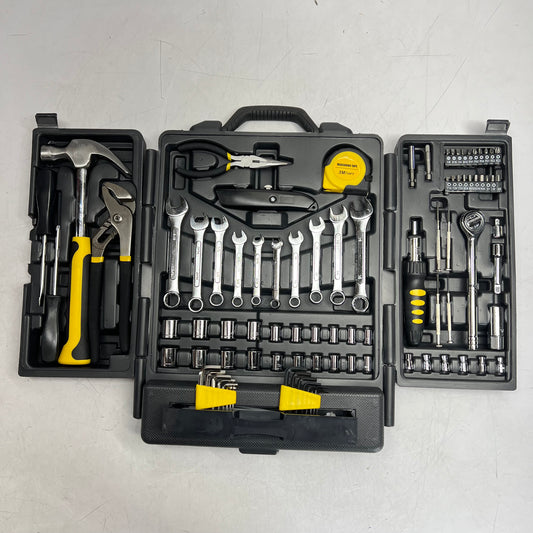 ULINE (121 PIECE) Home Tool Set In Wall Mountable Case Black/Yellow H-706