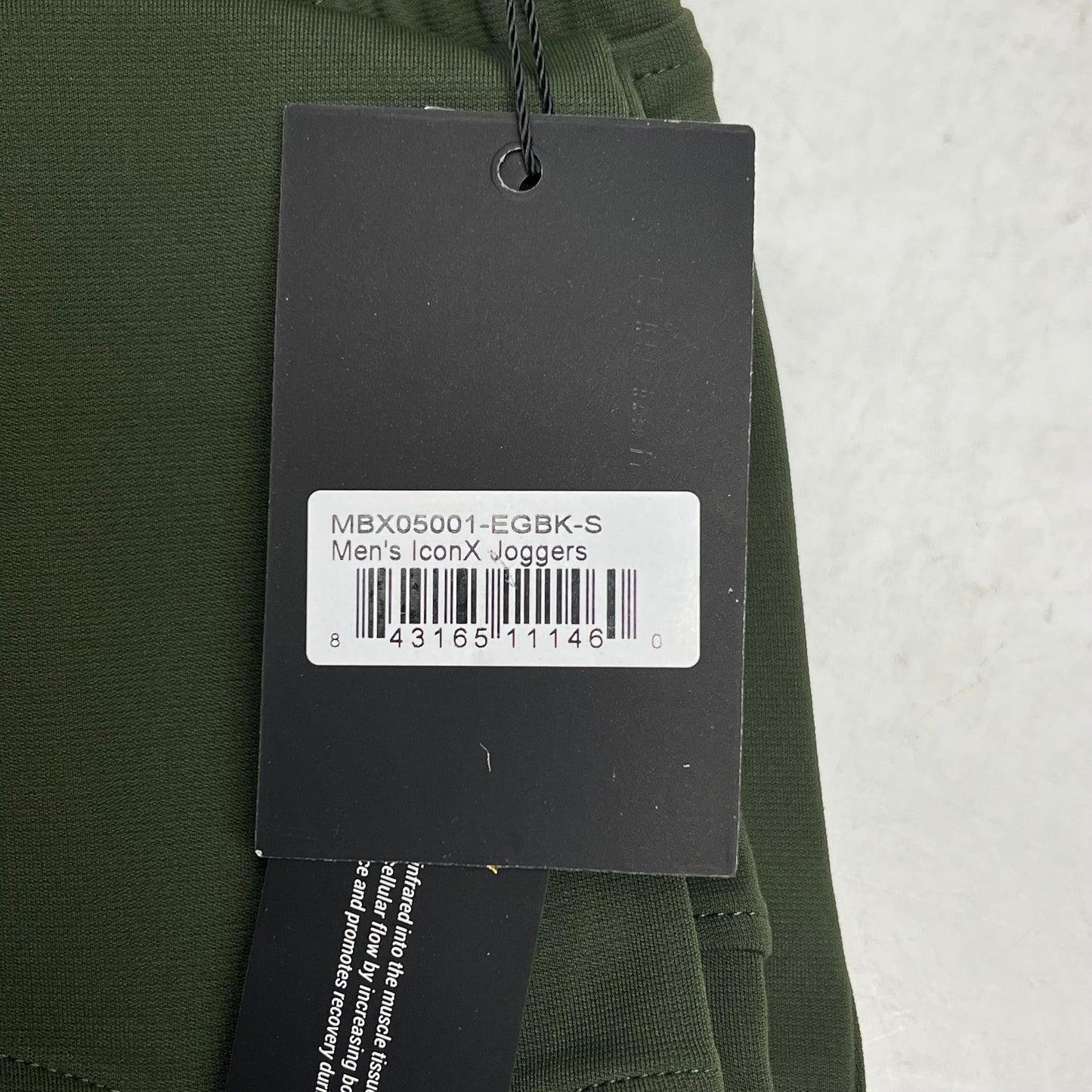 ICONX Drawstring Joggers Biofleece Construction Men's Sz S Evergreen/Black