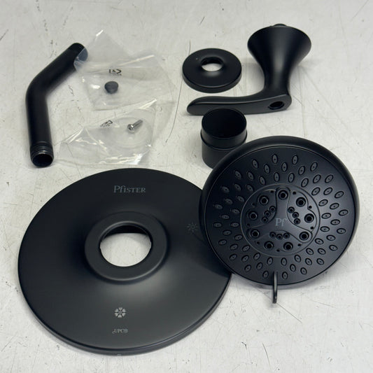 ZA@ PFISTER Weller Shower Only Trim Package with 1.8 GPM Multi Function Shower Head, Matte Black Finish LG89-7WRB (New Other, Distressed Box)