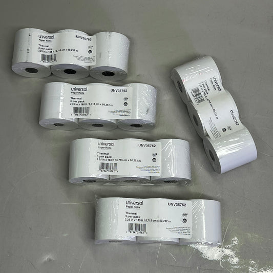 UNIVERSAL (5 PACK, 3 ROLLS EACH) Thermal Printing Paper 2.25" X 165' UNV35762