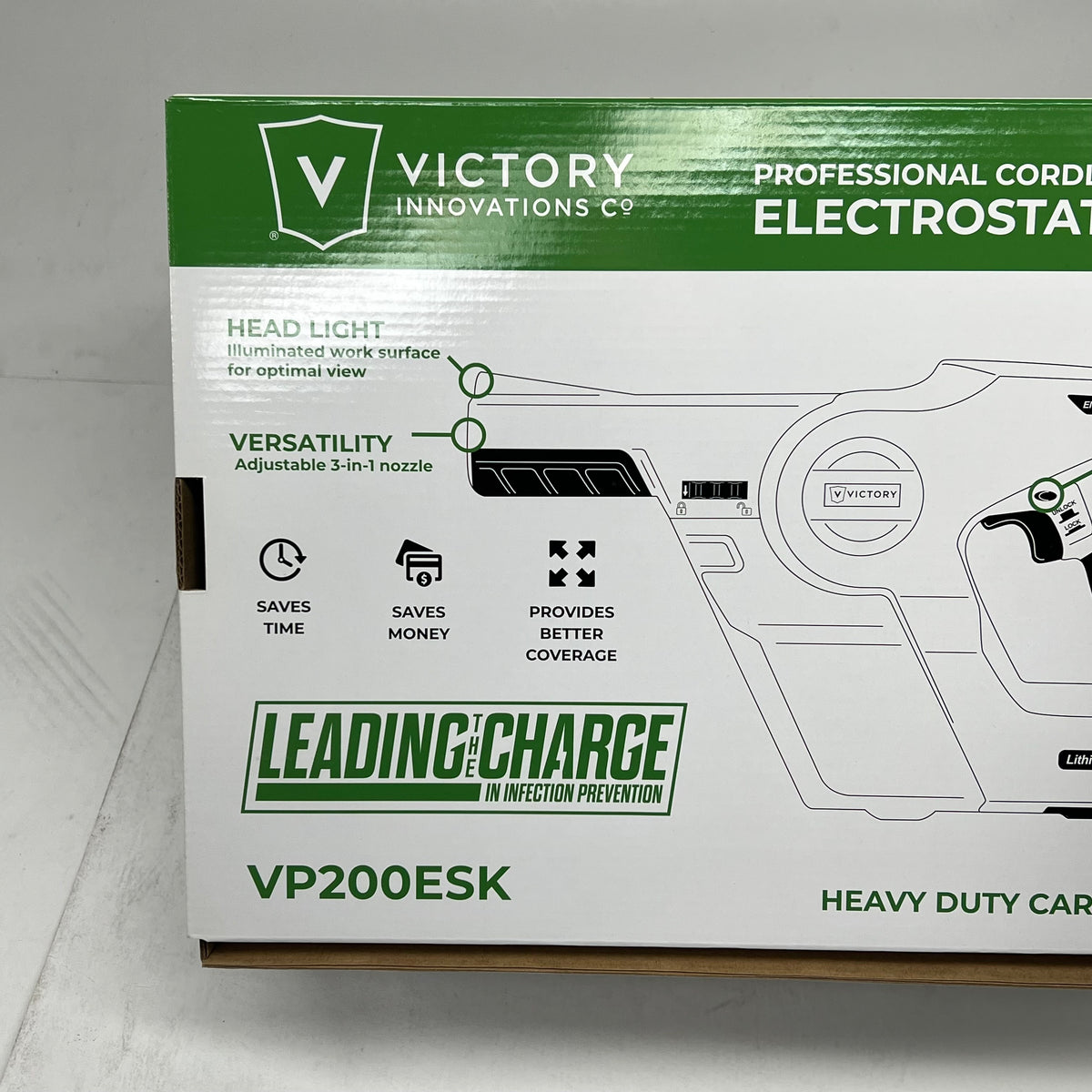 VICTORY INNOVATIONS Professional Cordless Electrostatic Sprayer Green VP200ESK