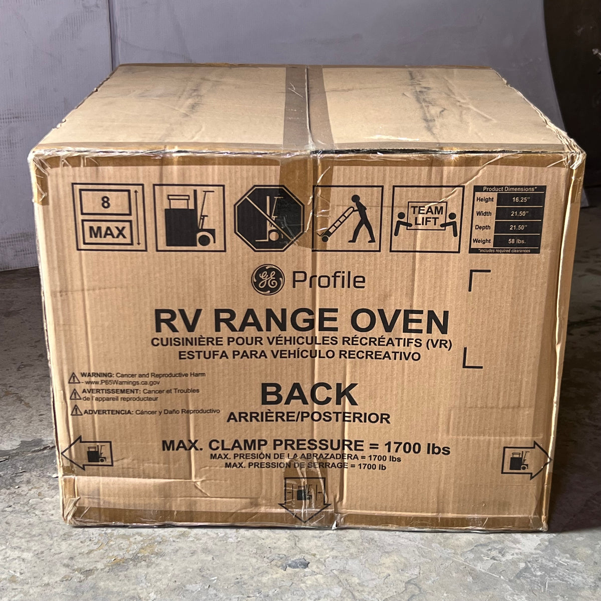 PROFILE RV Range Oven Drop-In LP Gas Stovetop Sz 16.25" x 21.5" x 21.5" - PLD617RTSS/PLD621RTSS