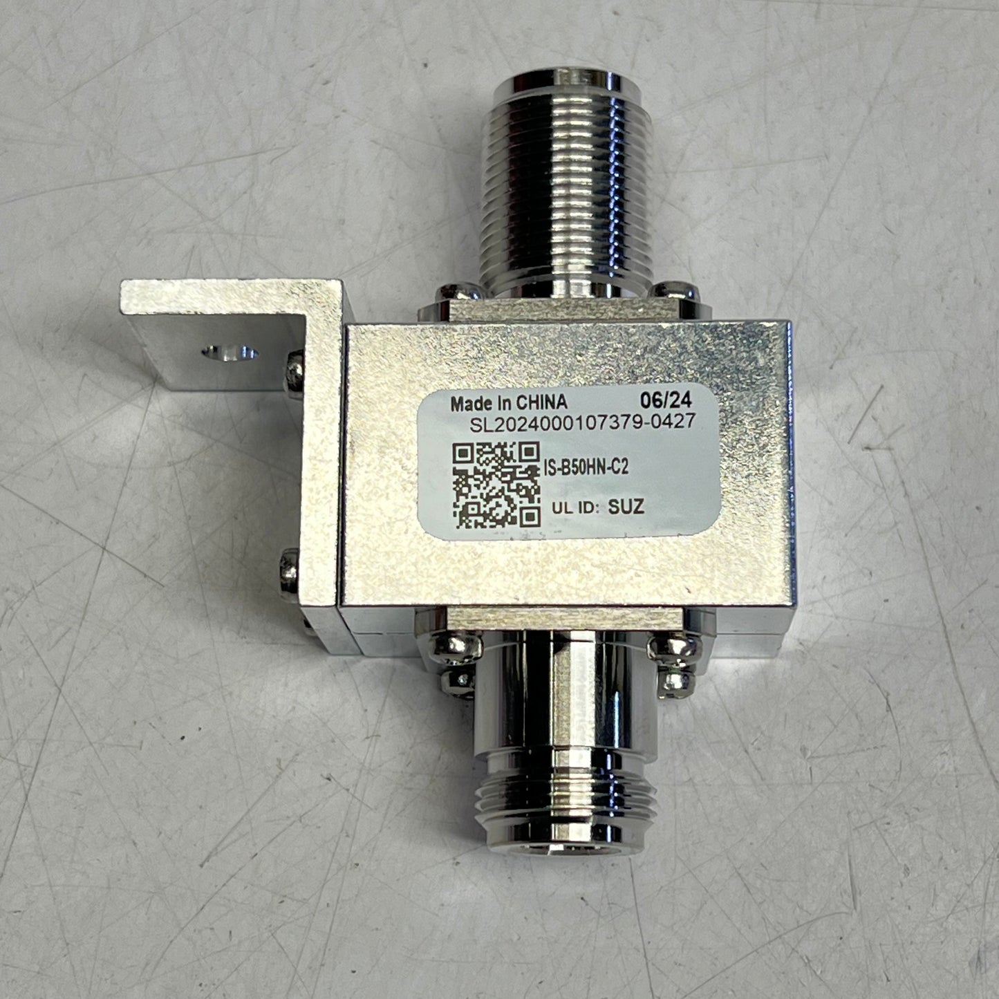 POLY PHASER Bulkhead Coaxial Rf Surge Protector 125MHz 1GHz DC Block IS-B50HN-C2