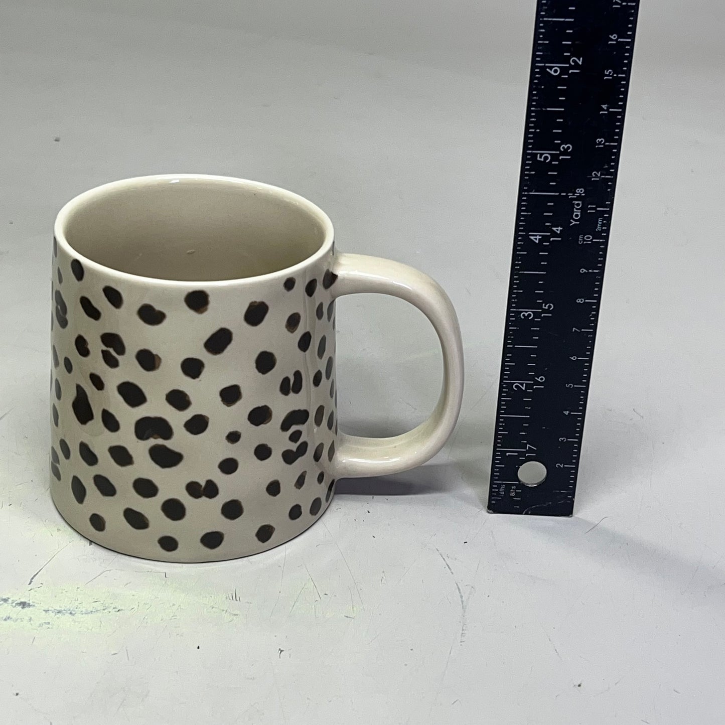 CREATIVE CO-OP Set Of 4 Stoneware Animal Print Mugs 4 Styles 6" 14oz DG0439A