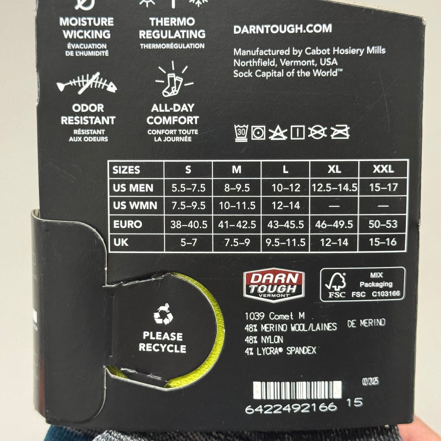 DARN TOUGH Running Socks No Show Tab Ultra-Lightweight Men SZ M 8-9.5 Comet Merino Wool