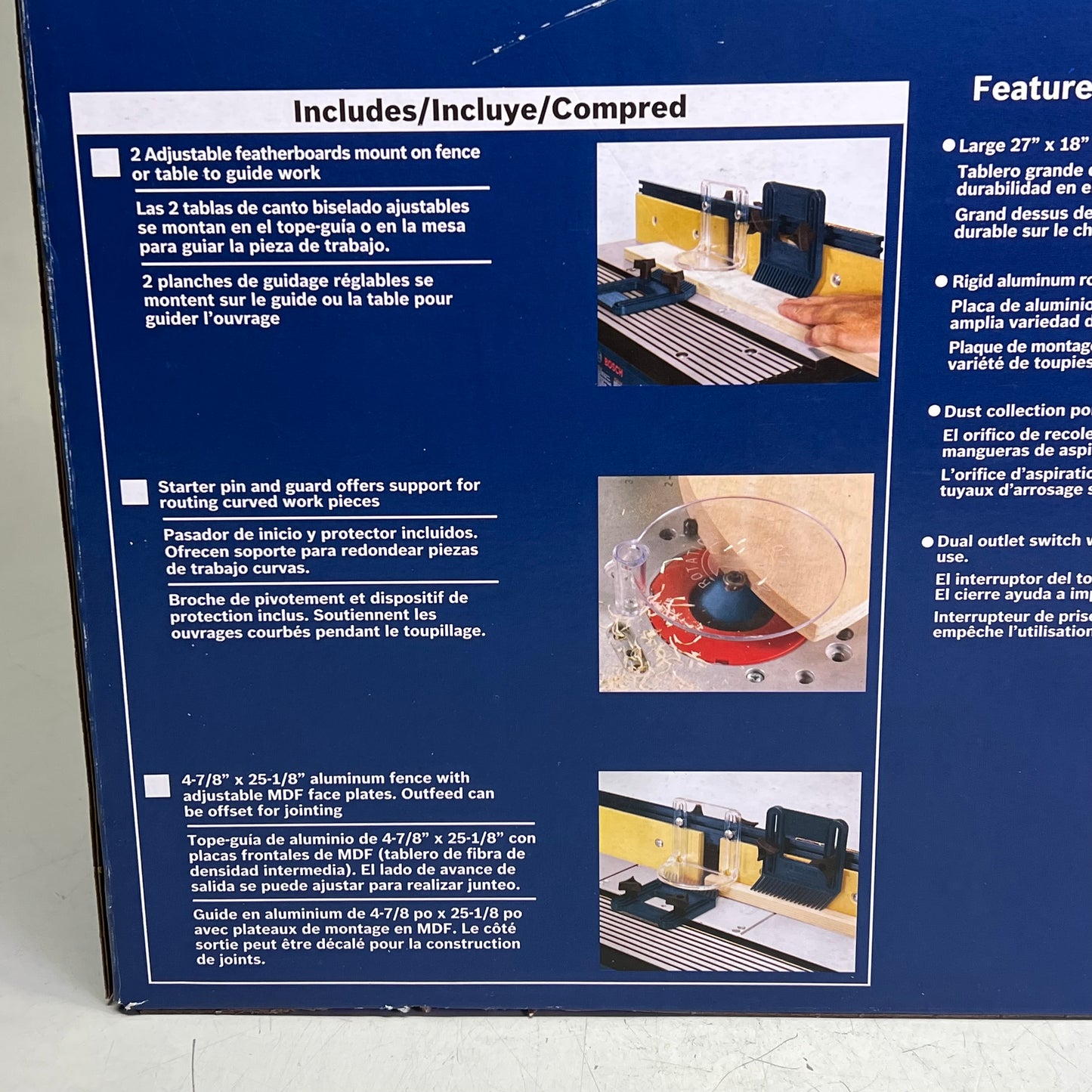 BOSCH Machined Aluminum Top Portable Jobsite Router Table 27"X18" Blue/Gray RA1181