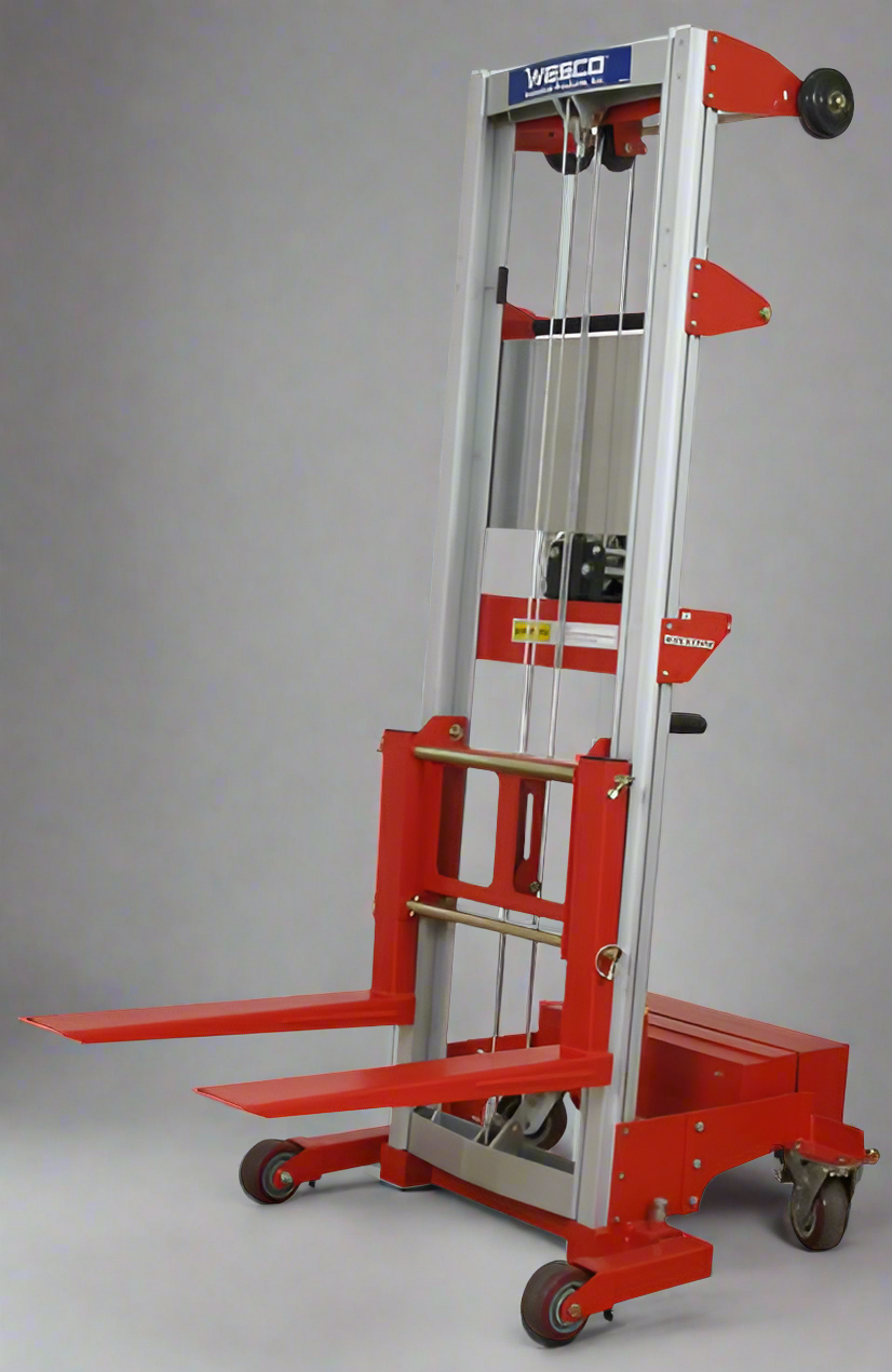 WESCO Hand Winch Lifter, Counter Balance Straddle 68"x47"x29", 500 lbs cap Red 273517 (B)