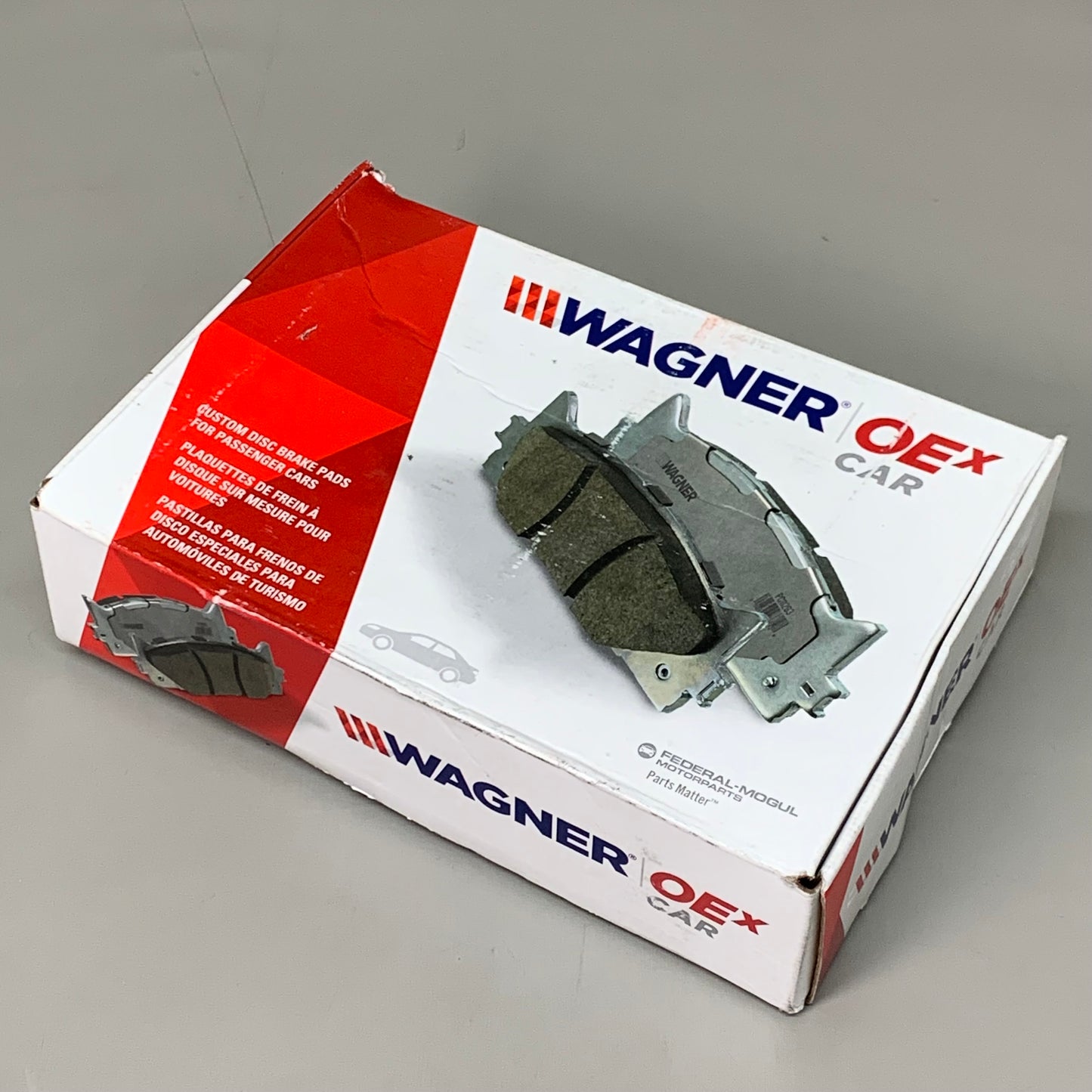 WAGNER OEx Premium Ceramic Disc Brake Pad Set 6" x 2 1/2" Grey OEX1653