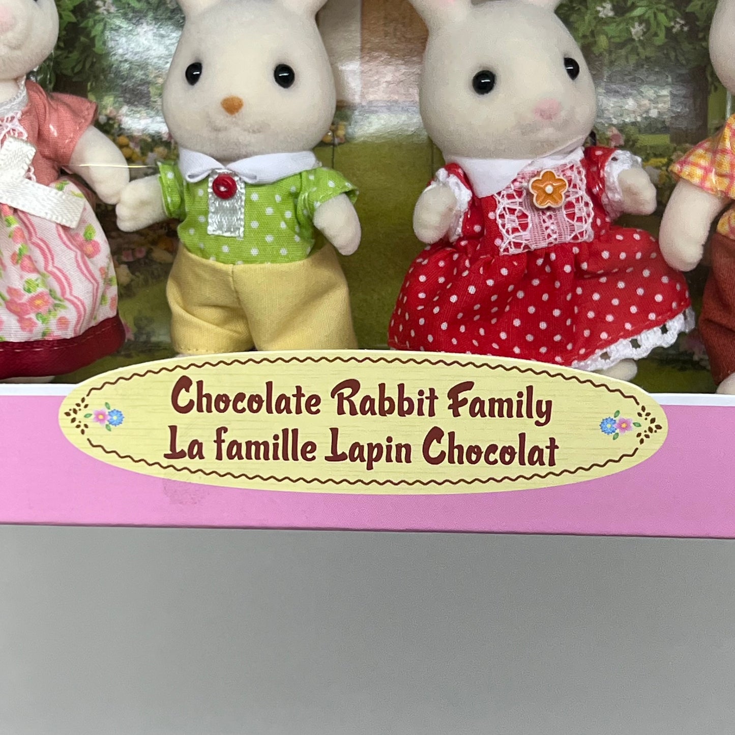 CALICO CRITTERS Chocolate Colored Ear Tip Rabbit Family 4 Posable Figure CC2028