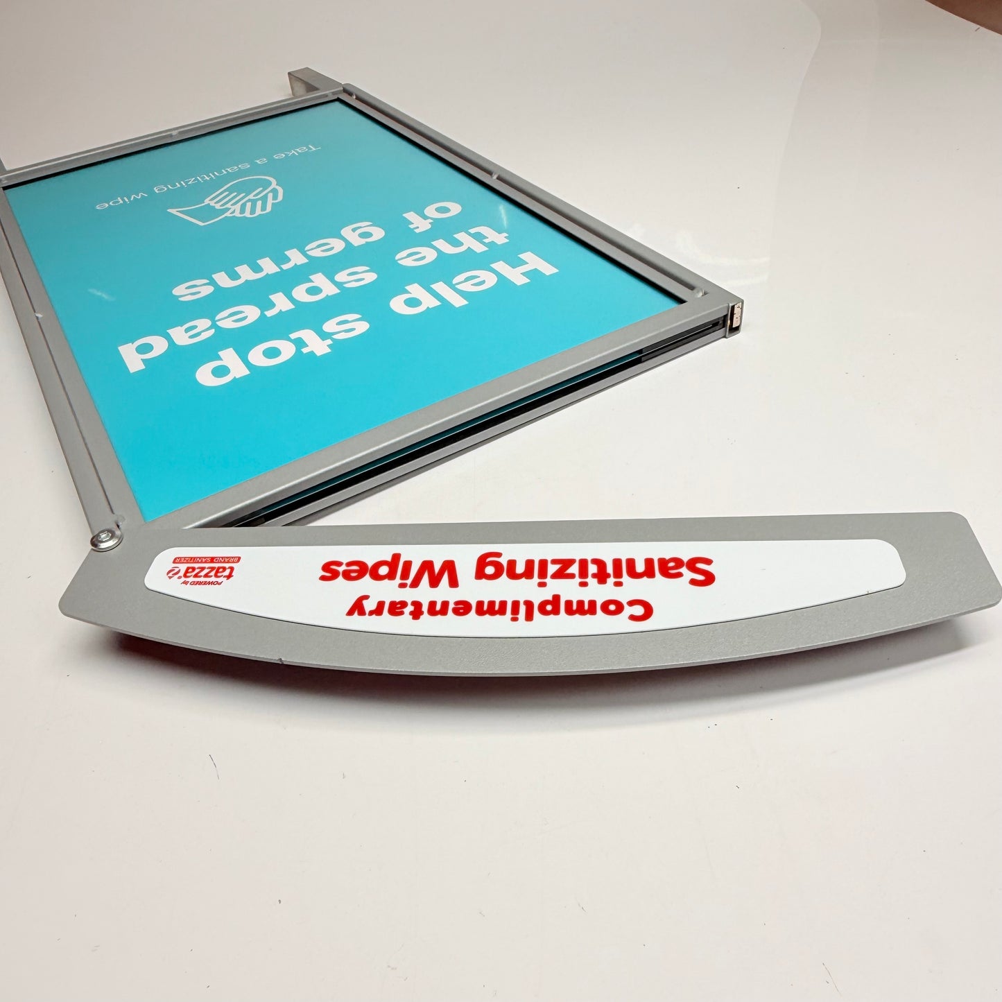 ZA@ TAZZA (3 PACK) Sign For Free Sanitizer Wipes 27in x 12in  Blue / White