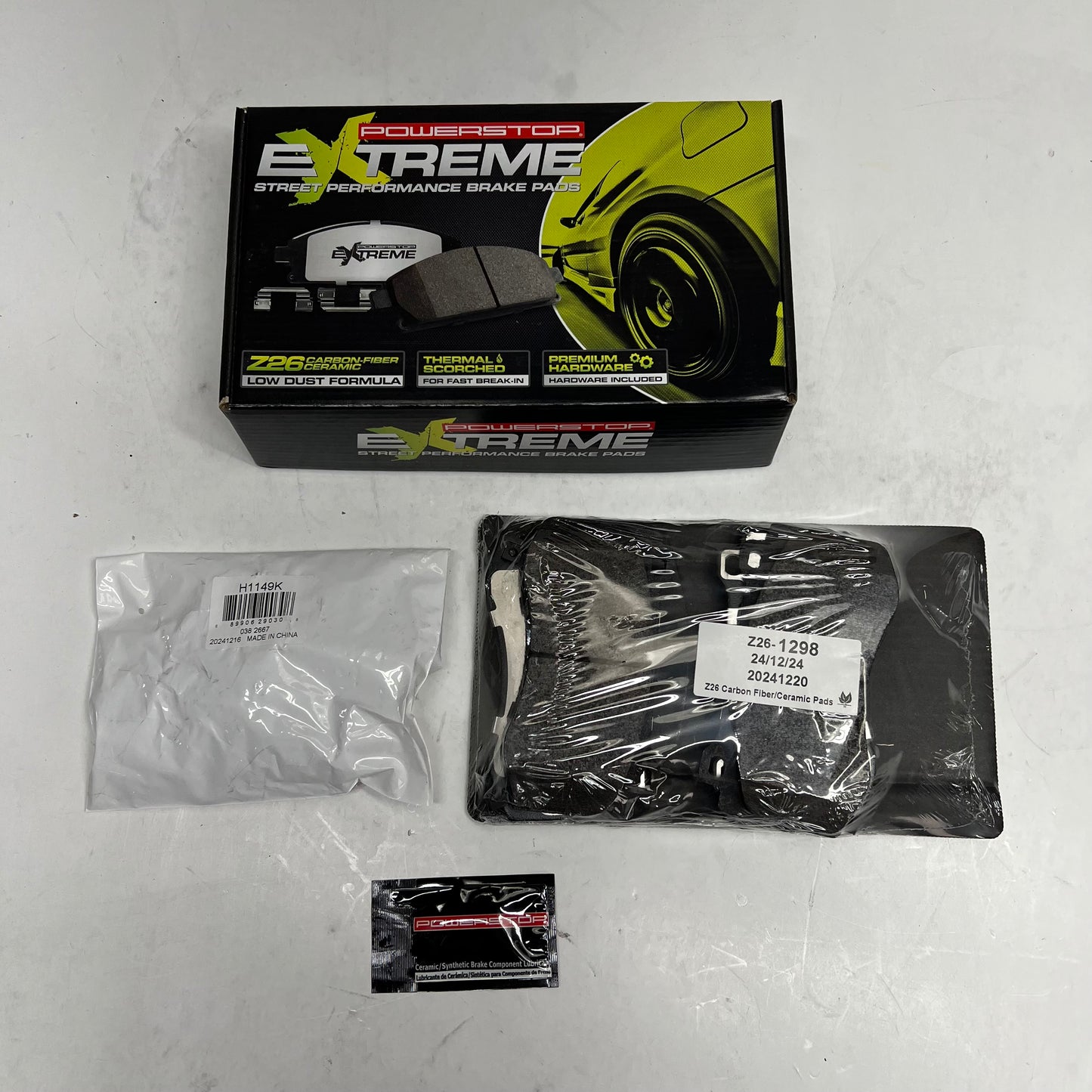 POWER STOP Carbon Fiber Ceramic Street Performance Brake Pads Front Z26-1298