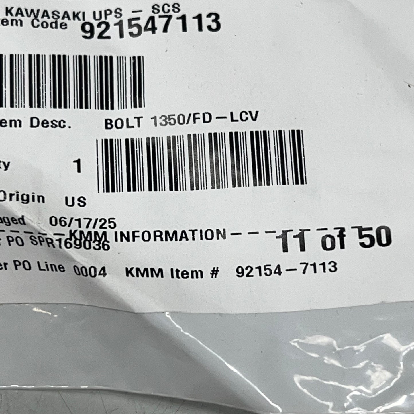 KAWASAKI  (4 PACK) Genuine OEM RXV Bolts For Carts E-Z-GO 603549