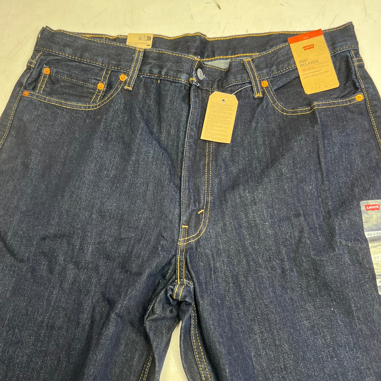 LEVIS 550 Relaxed Fit Jeans Men's Sz 40 X 30 Rigid Blue 005500216