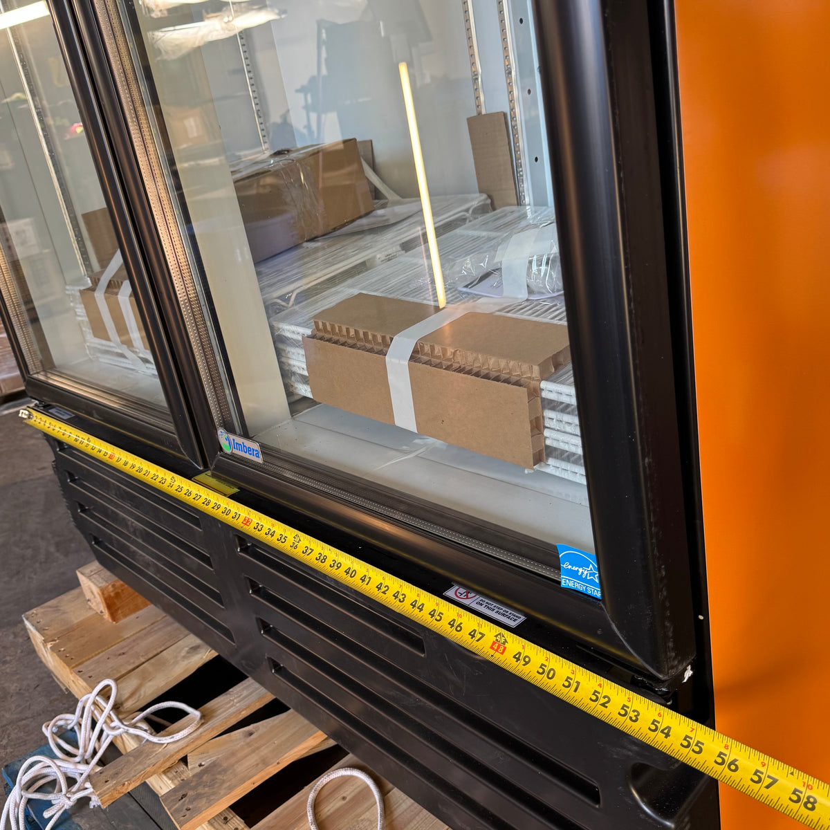 IMBERA Commercial Glass Door Refrigerator 115V R290 - Yellow VRD43