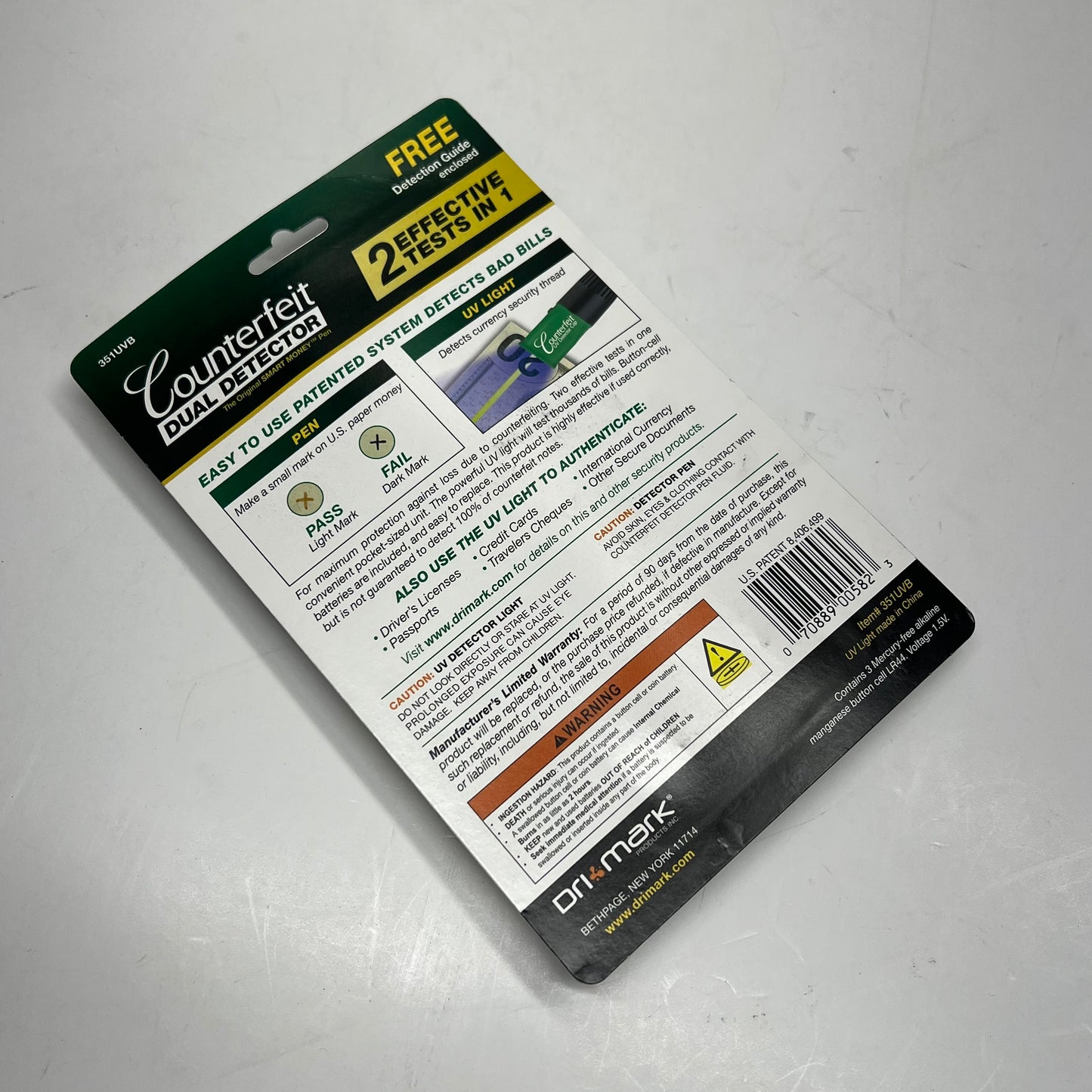 DRI MARK (2 PACK, 3 EACH) Counterfeit Dual Detector Uv Light Bonus Pack 351UVB