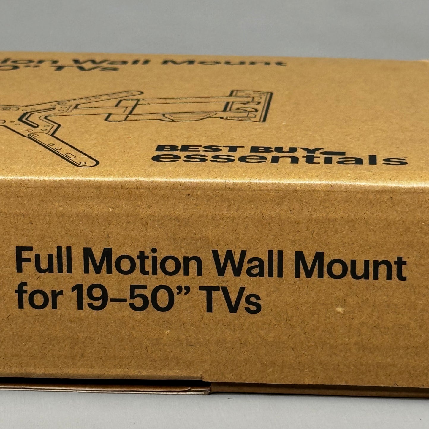 BEST BUY ESSENTIALS Full Motion Wall Mount for 19"-50" TVs Supports 55lbs BEMSFM