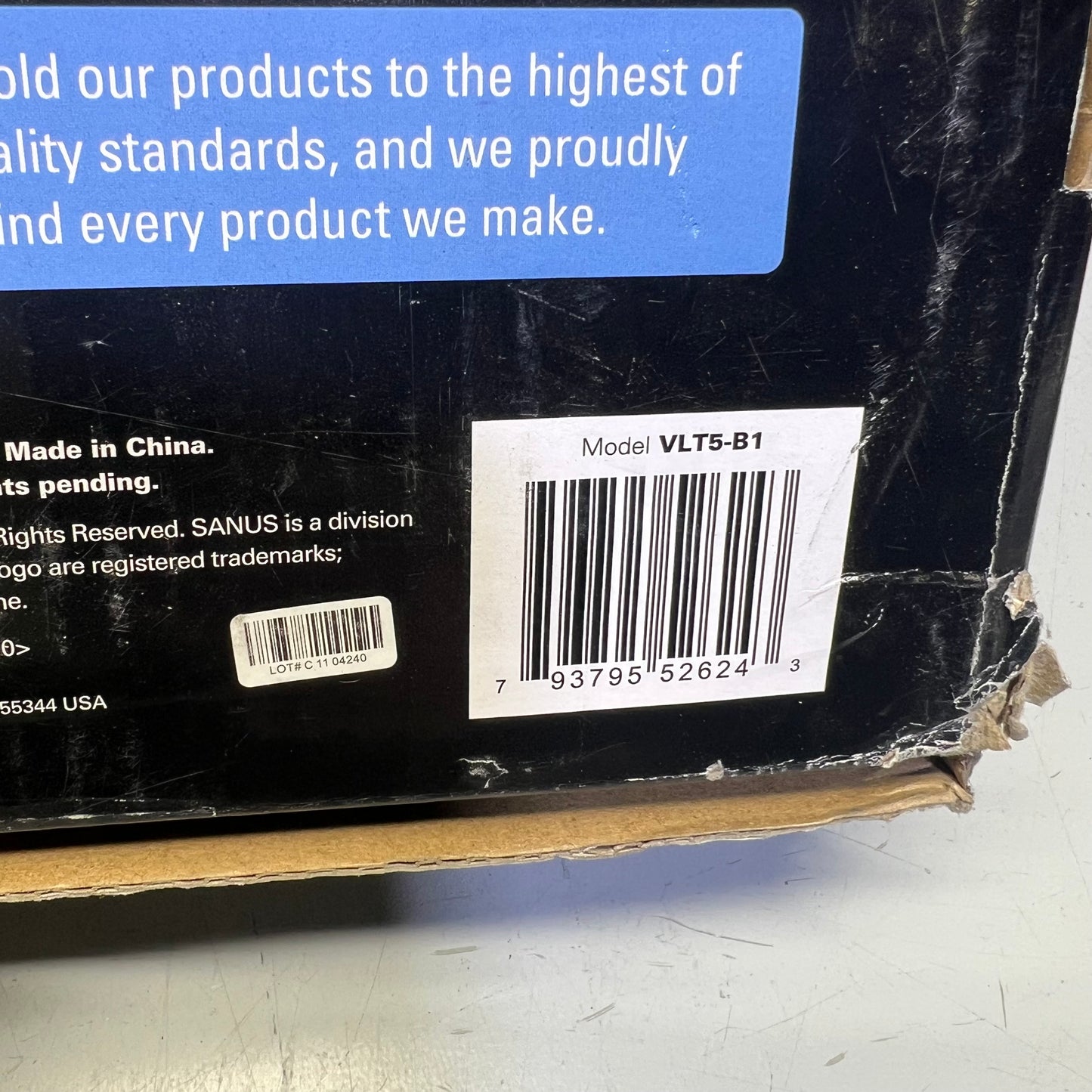 SANUS Wall Mount For Flat TV Panel Display 42"-90" 151 lbs Load Cap Black VLT5B1