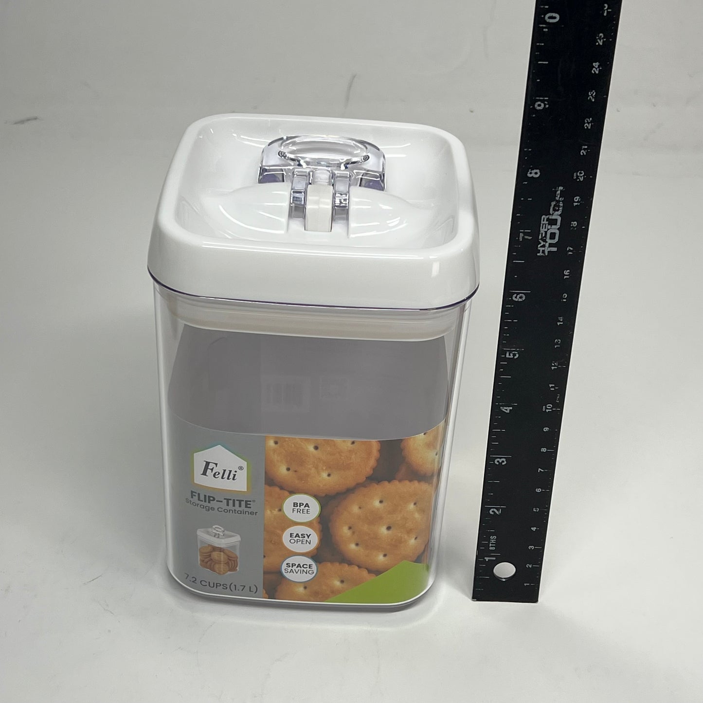 FELLI  (3 PACK) Flip Tite Storage Containers Set 1.7 L White/Clear NLQ507A-060
