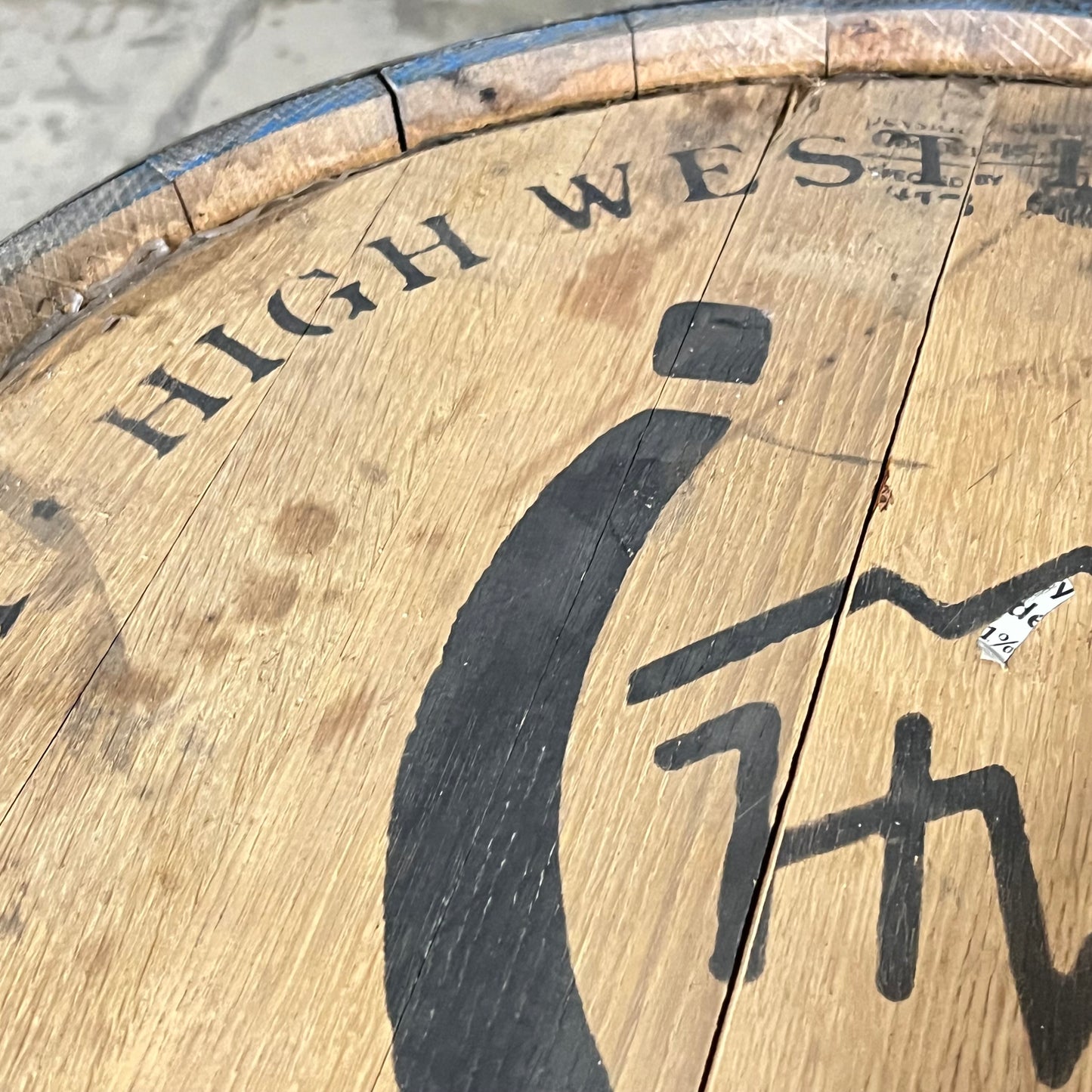 ZA@ HIGH WEST DISTILLERY Wooden Whiskey Barrel  30 Ga 35"x22"x22" Brown (Used)