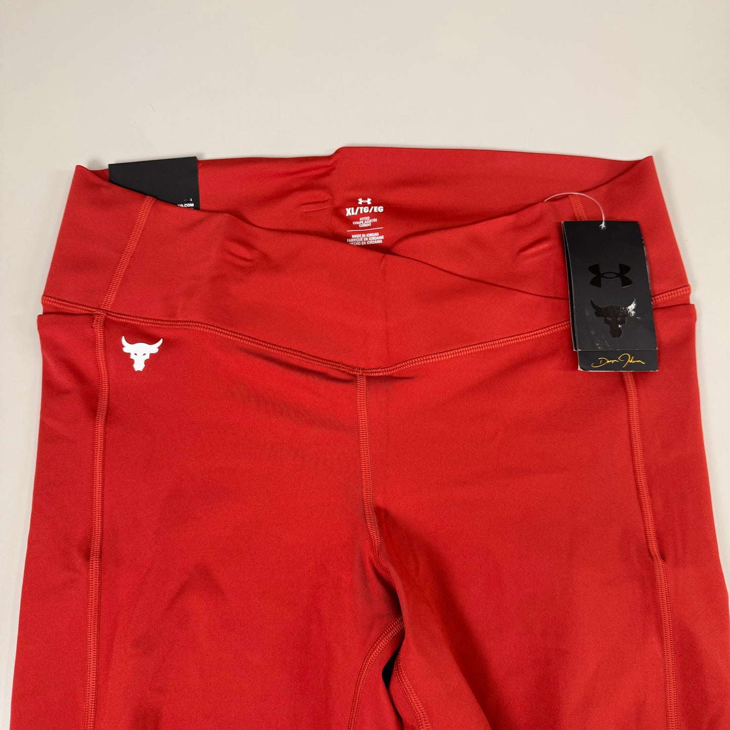 UNDER ARMOUR Women's Project Rock Crossover Ankle Leggings Sz XL Heritage Red