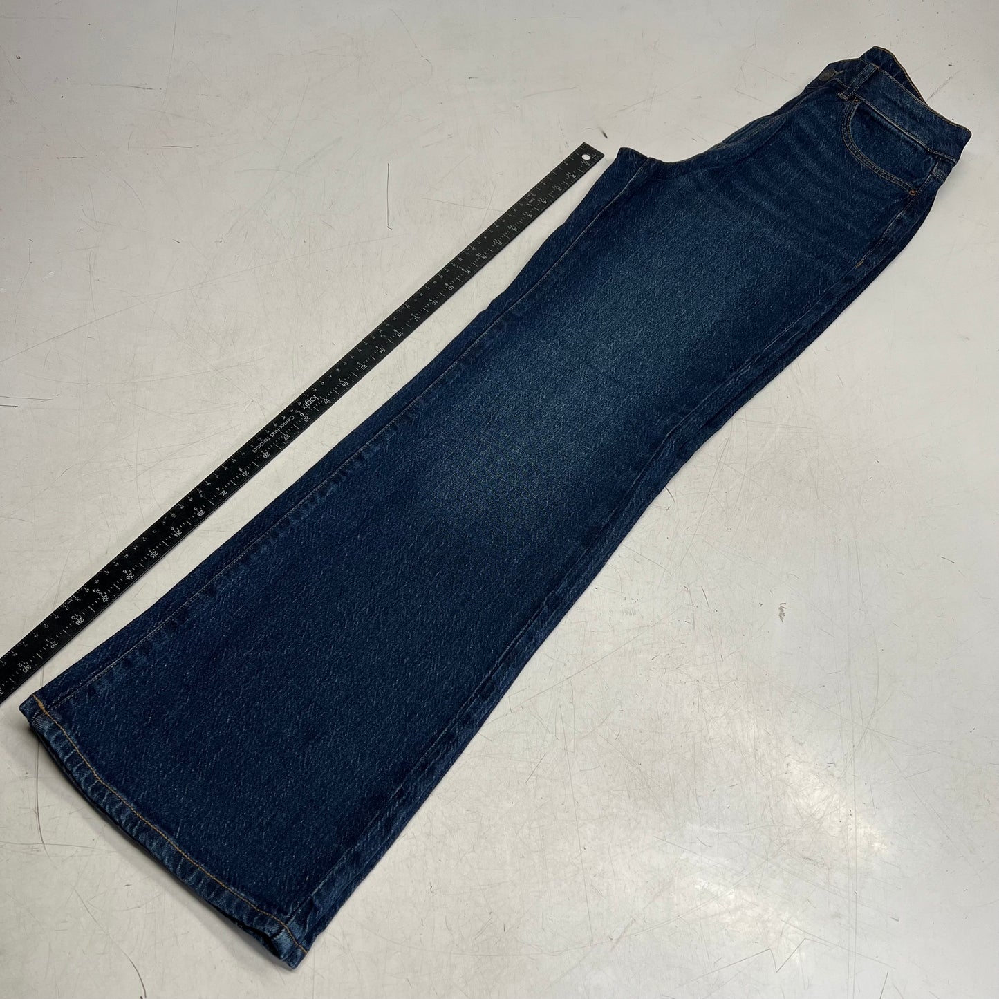 RW & CO High Rise Fit Wide Leg Jeans  Women's Sz 27 Dark Sapphire 490024
