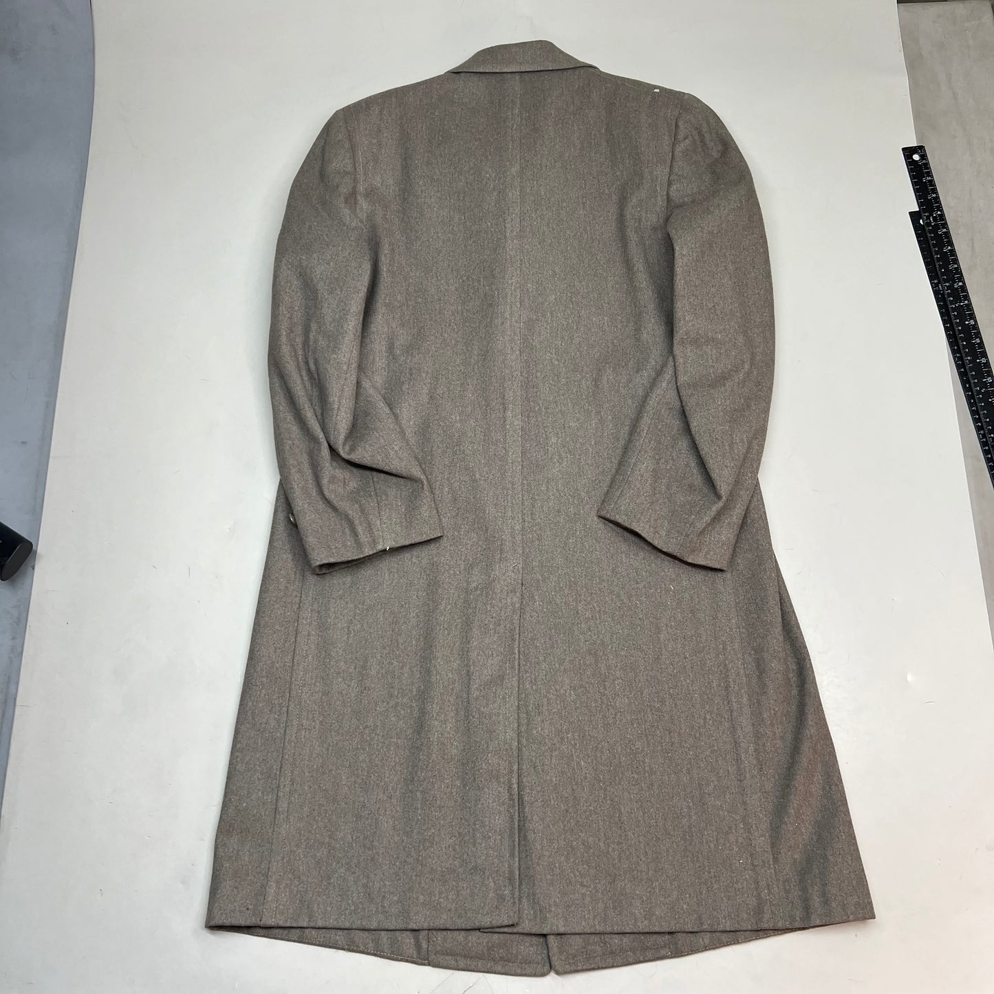 PHIL'S ASTORIA Wool Trench Coat Made In USA Men's Sz M Heather Brown