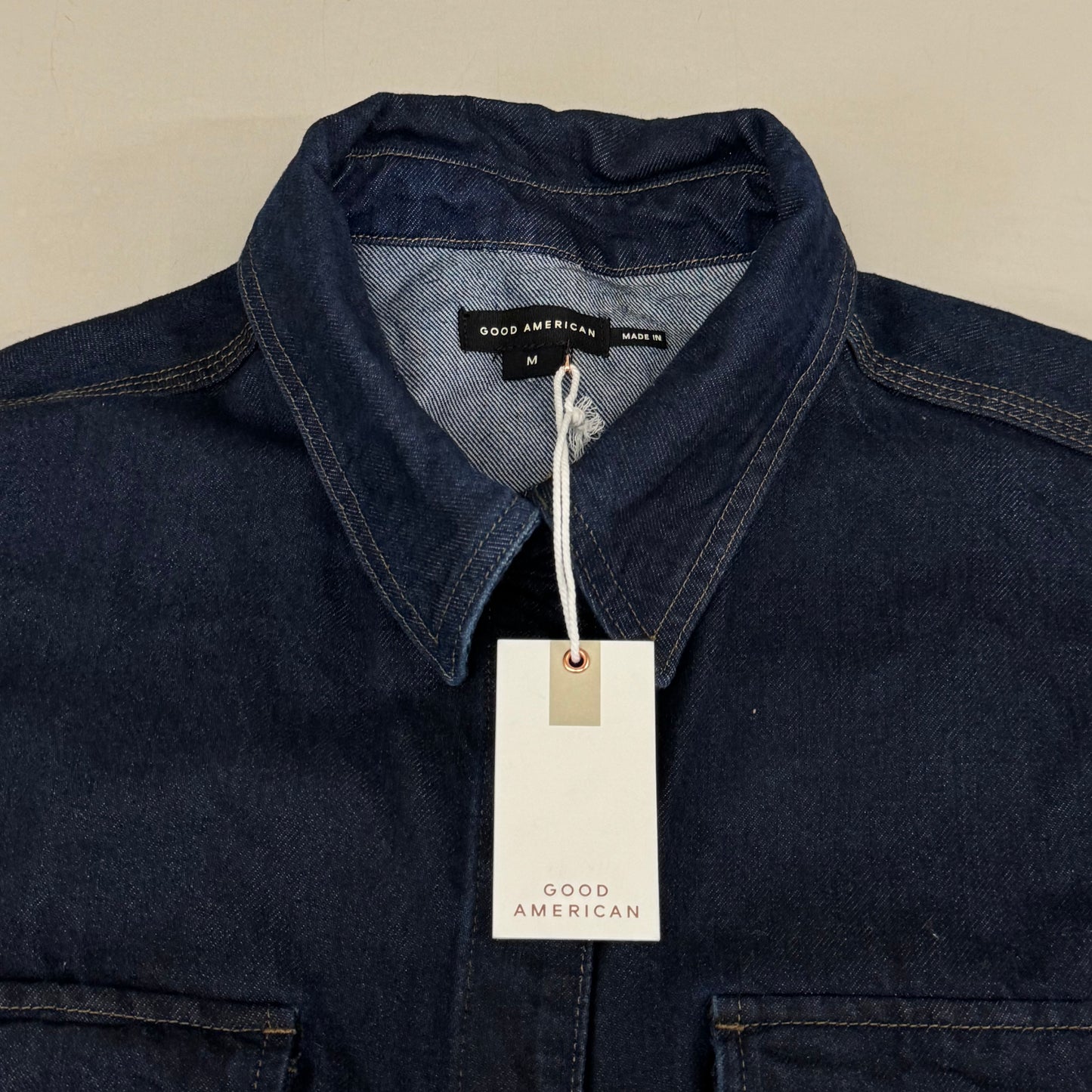 GOOD AMERICAN Oversize Jean Jacket Medium Indigo716 GFD028