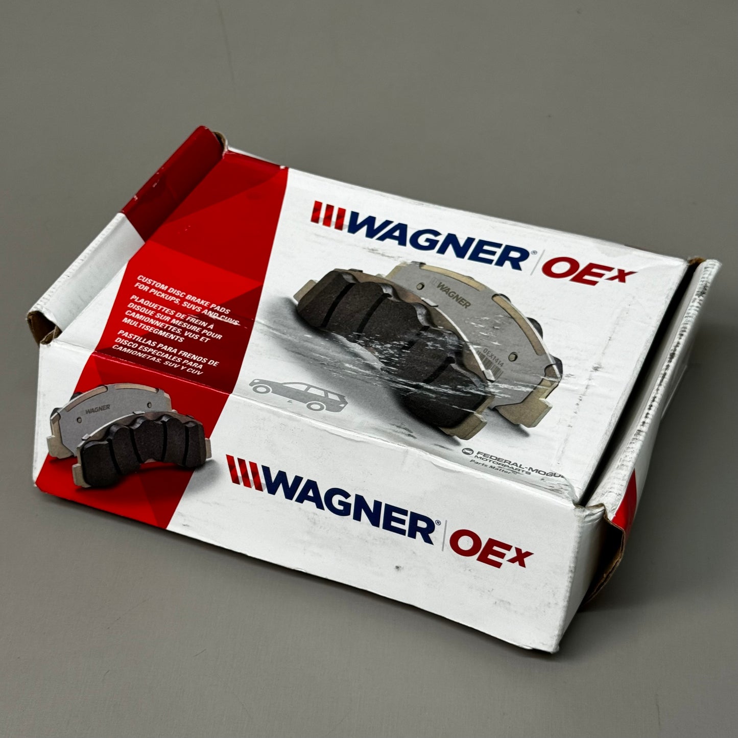 WAGNER OEx Ceramic Disc Brake Pad Set 5 1/2" x 2 1/2" Grey OEX1811