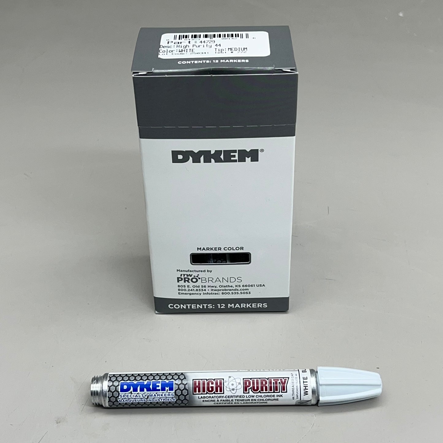 DYKEM (12 PACK) High Purity Paint Medium Tip Markers White 44729