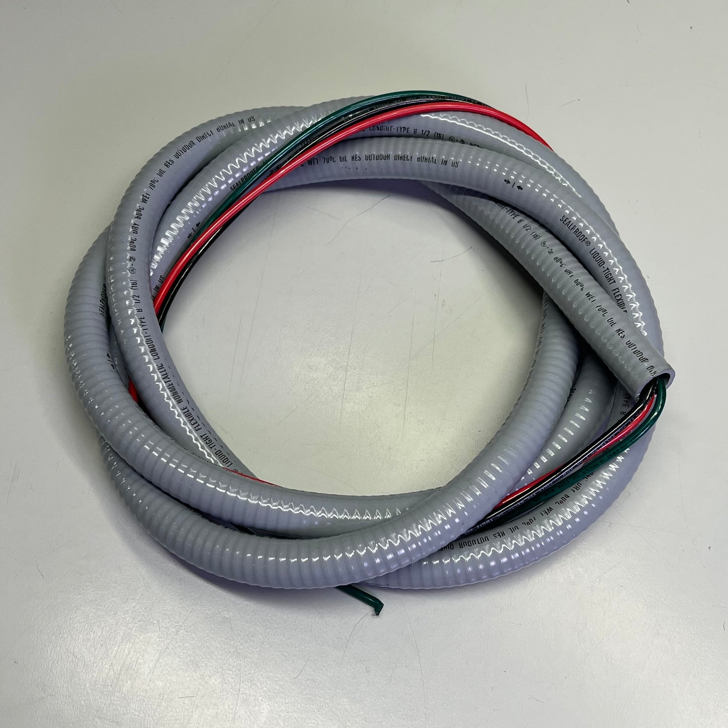MARS Non-Metallic Whip Kit Liquid Tight Flexible Conduit 1/2" X 8' Grey 84139