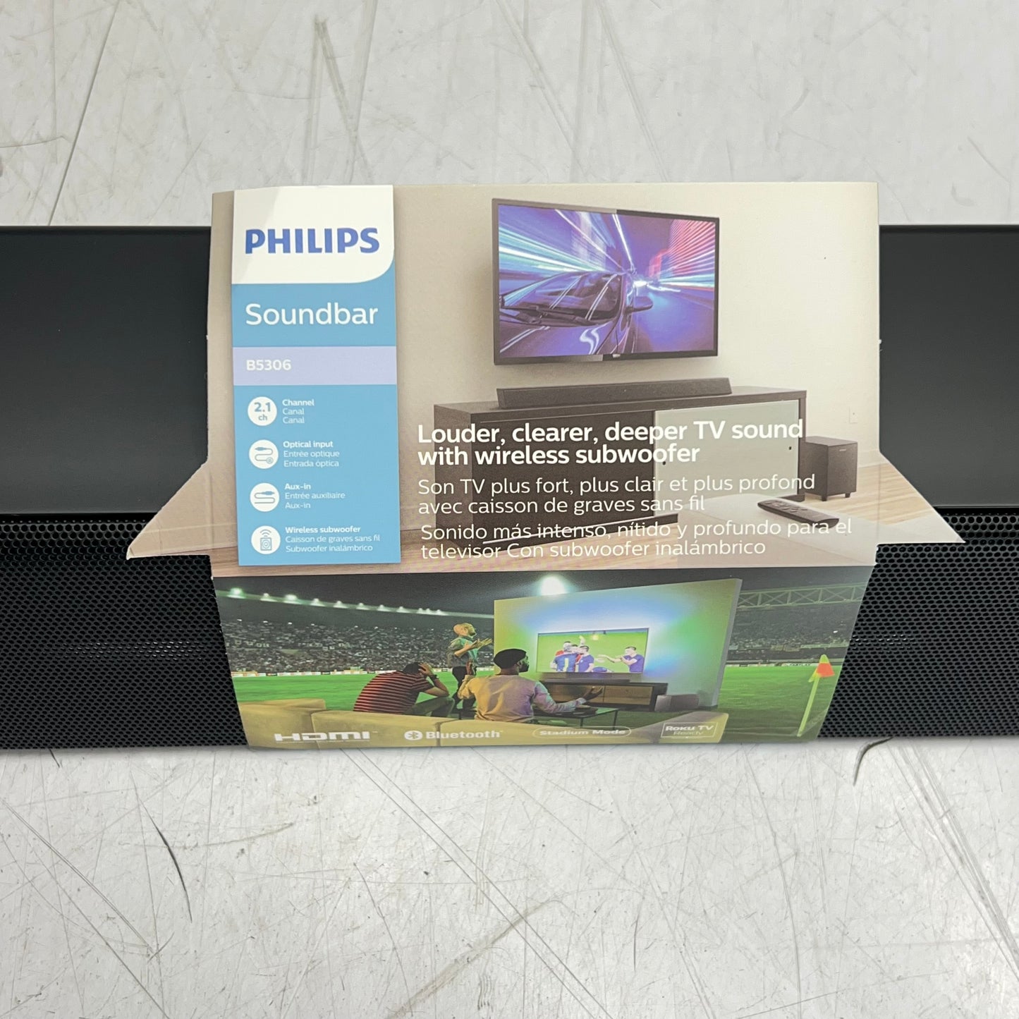 PHILIPS HDMI Bluetooth Subwoofer Soundbar Speaker 5000 Series Black TAB5306/37
