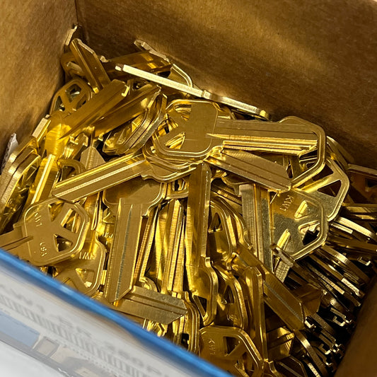 TAYLOR (250 PACK) Bin Pack Key Blanks Brass Finish KW1-BR-250PK