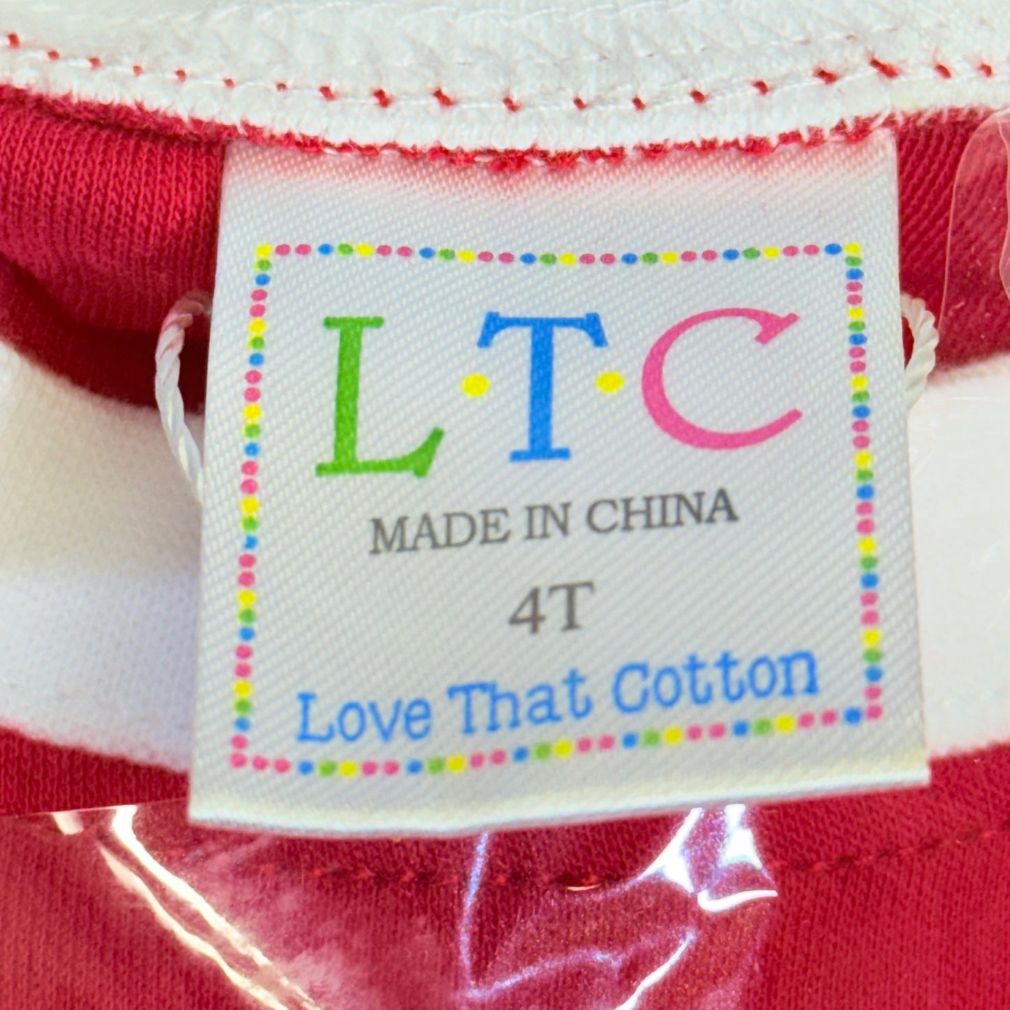 LTC Children Pajamas 100% Cotton Unisex (Sz-4T) Red/White