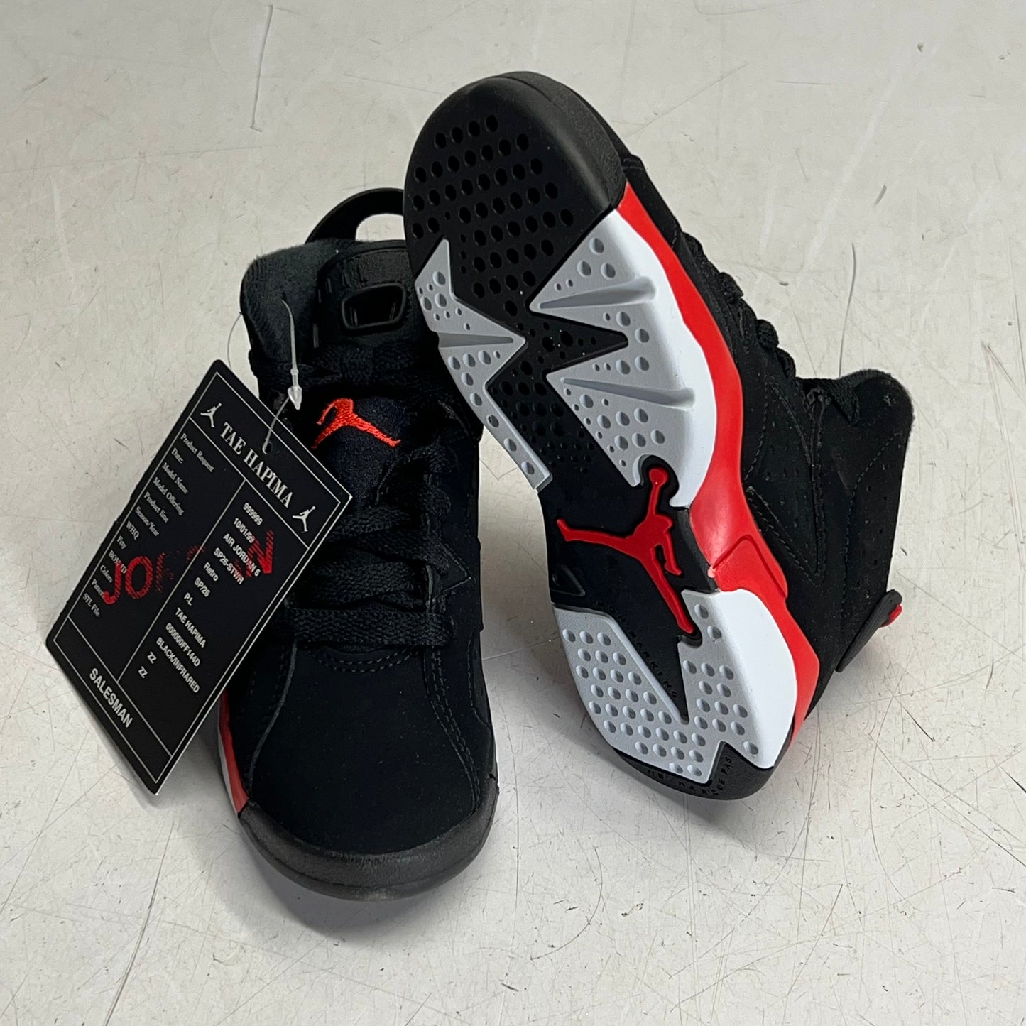 AIR JORDAN Kids Preschool 6 Retro Basketball Shoes Boys Sz 10 5C Black/Crimson