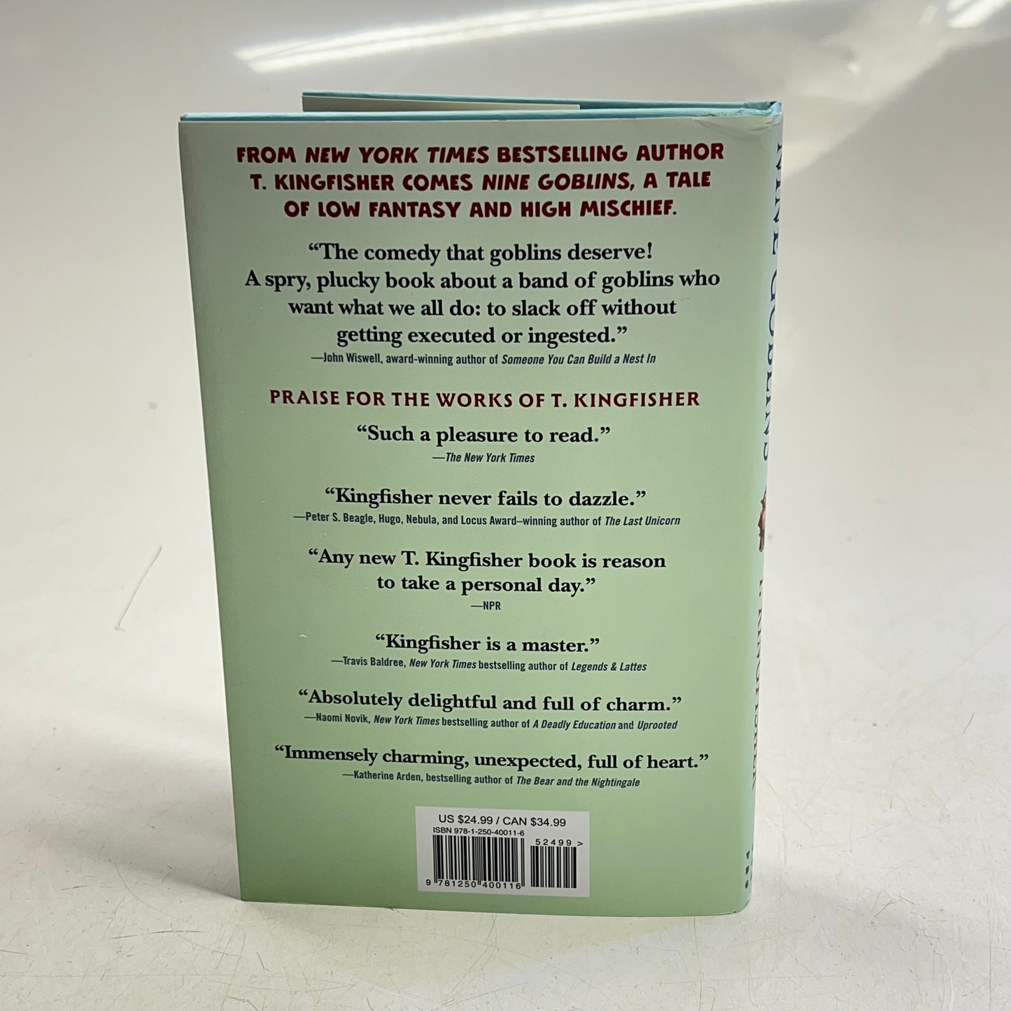 NINE GOBLINS  By T. Kingfisher Hardback Book a Low Fantasy & High Mischief Tale