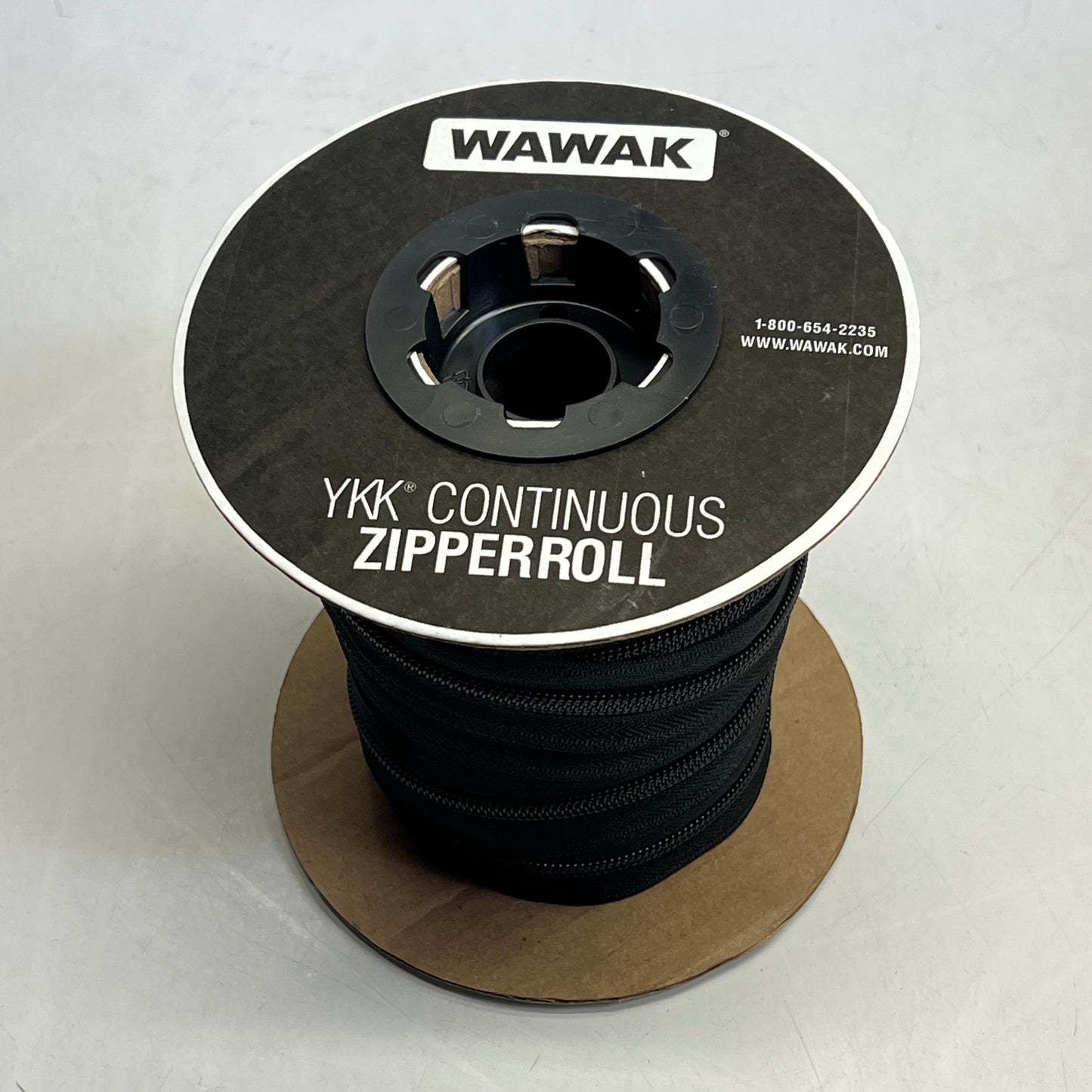 Wawak Ykk Continuous Cut to Size Zipper Roll #5 Nylon Coil 25 Yds Black Rnz-52