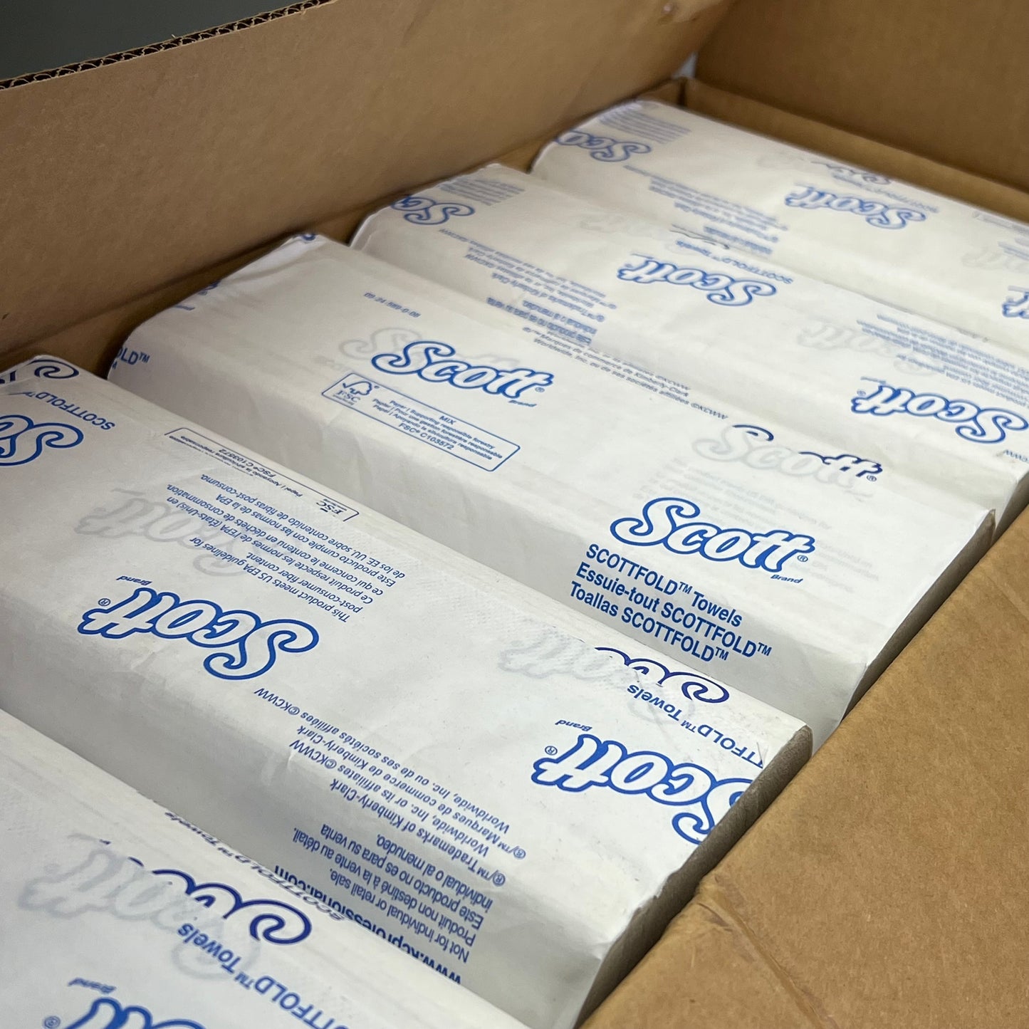 SCOTT (CASE of 4,375 Sheets) Bulk Essential Multifold Paper Towels White 45957