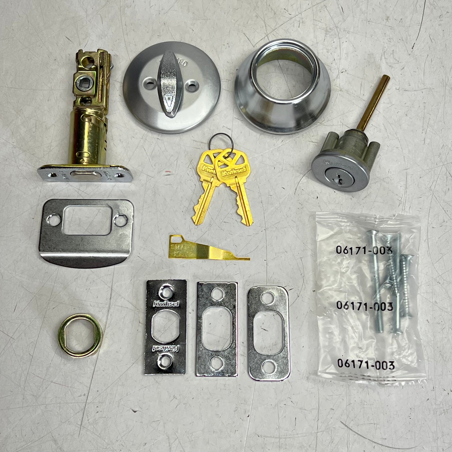 KWIKSET Single Cylinder Deadbolt W/ Smart Key Security Satin Chrome 96600-870