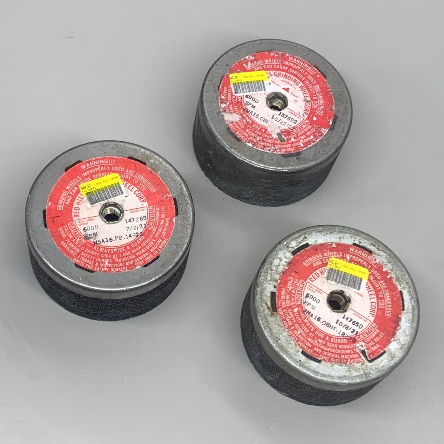 RED HILL (3 PACK) Grinding Wheel 6000 RPM OBHF 18253 6" Distressed  ZNA16
