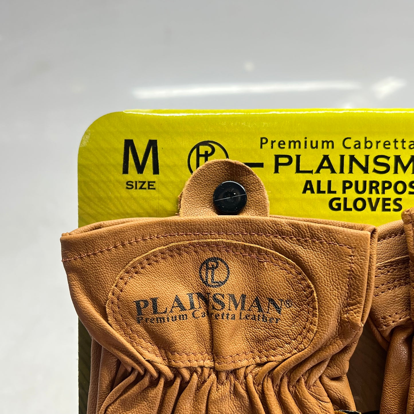 PLAINSMAN (2 PAIRS) Premium Cabretta Leather Gloves Unisex Sz M Brown GC206